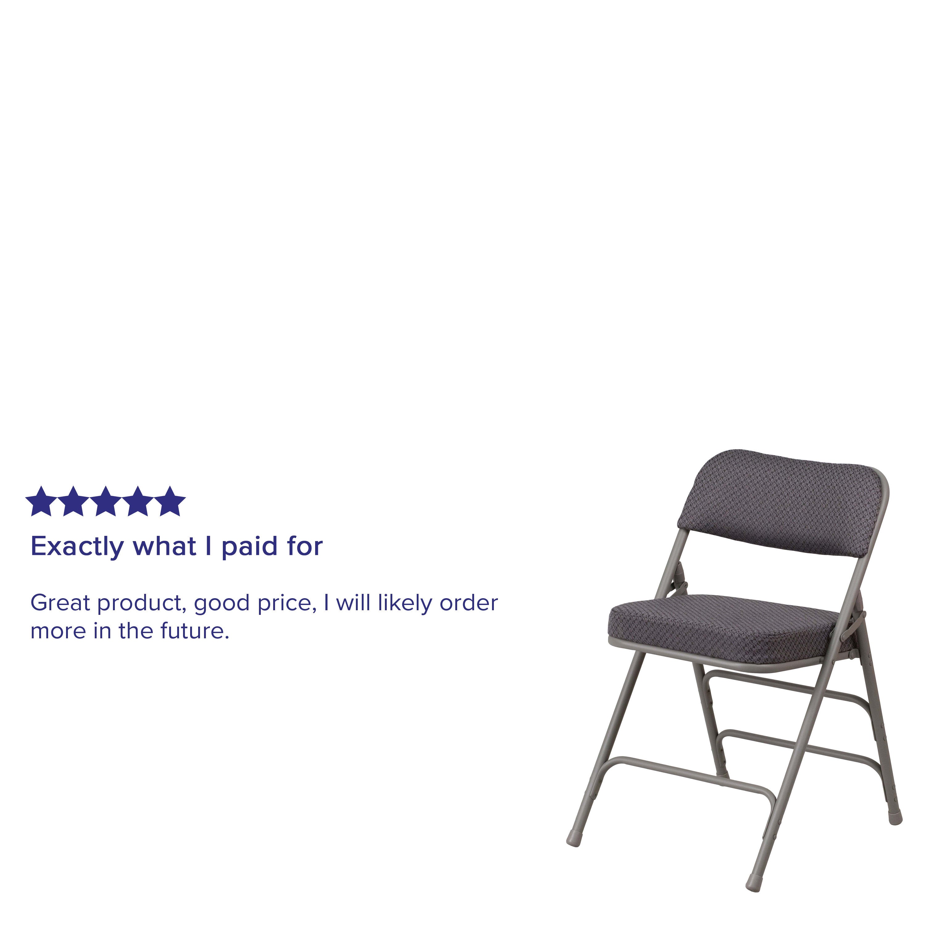 18-Inch Curved Upholstered Metal Folding Chair