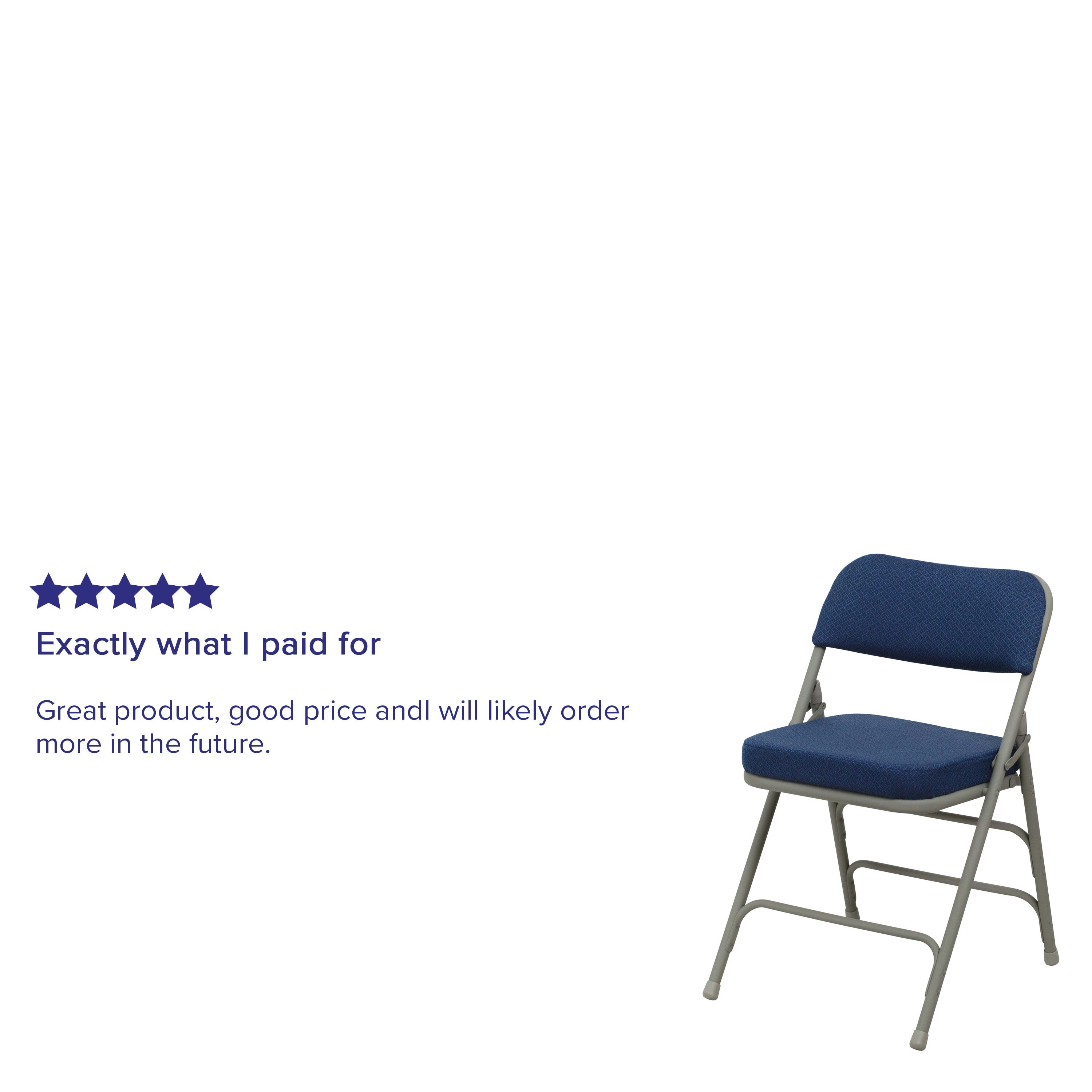 18-Inch Curved Upholstered Metal Folding Chair