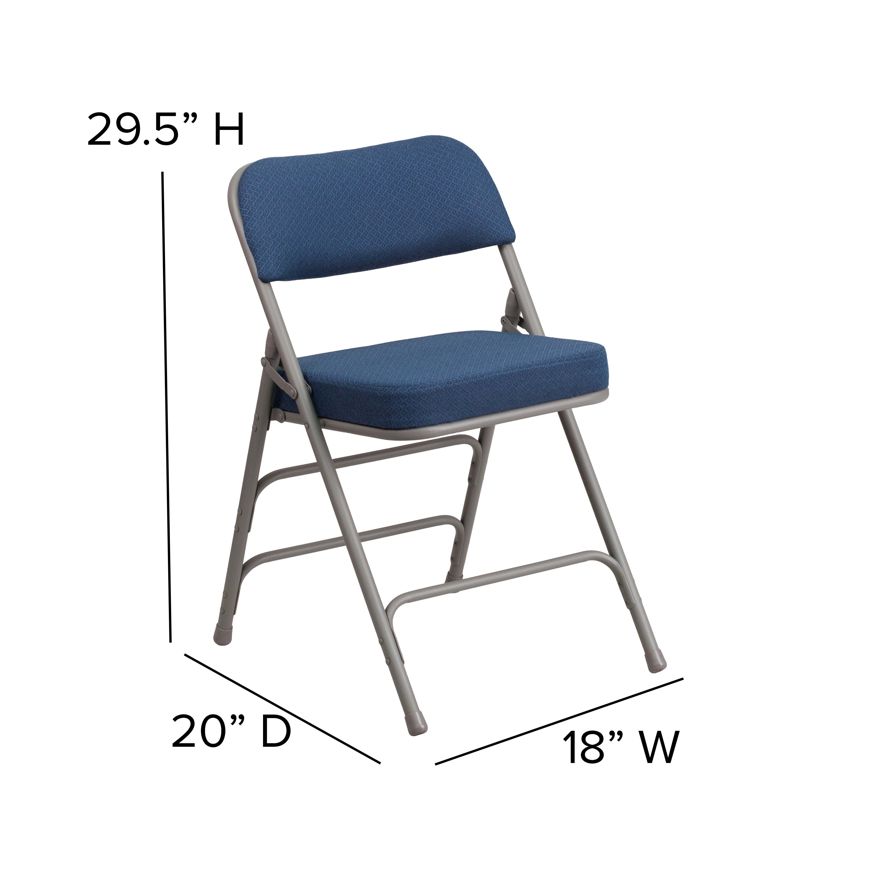 18-Inch Curved Upholstered Metal Folding Chair