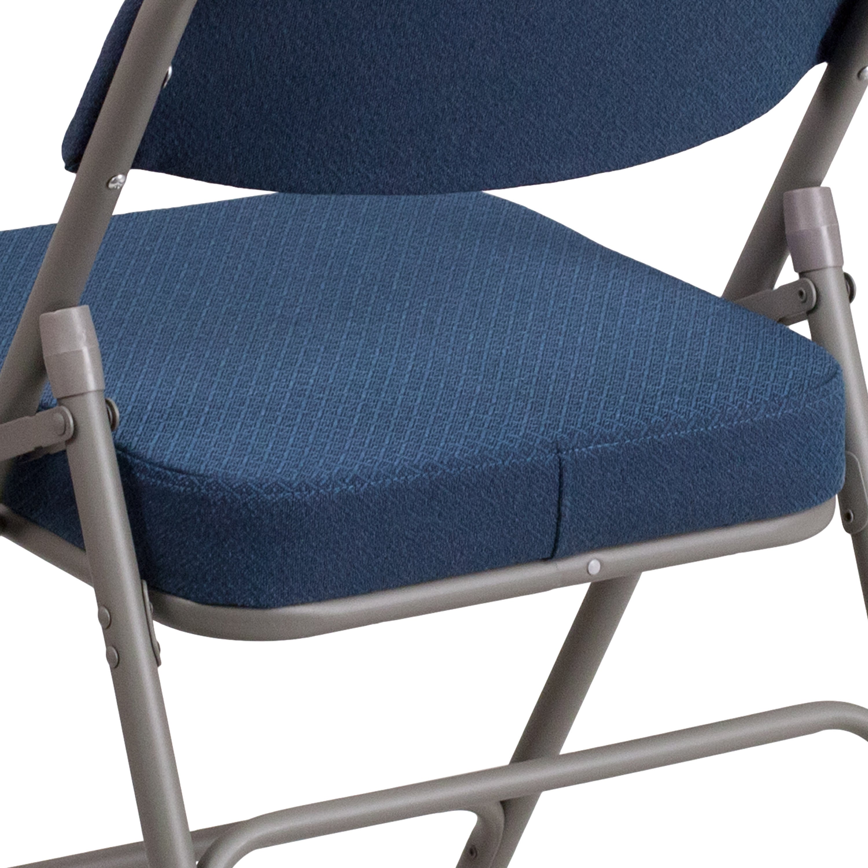 18-Inch Curved Upholstered Metal Folding Chair