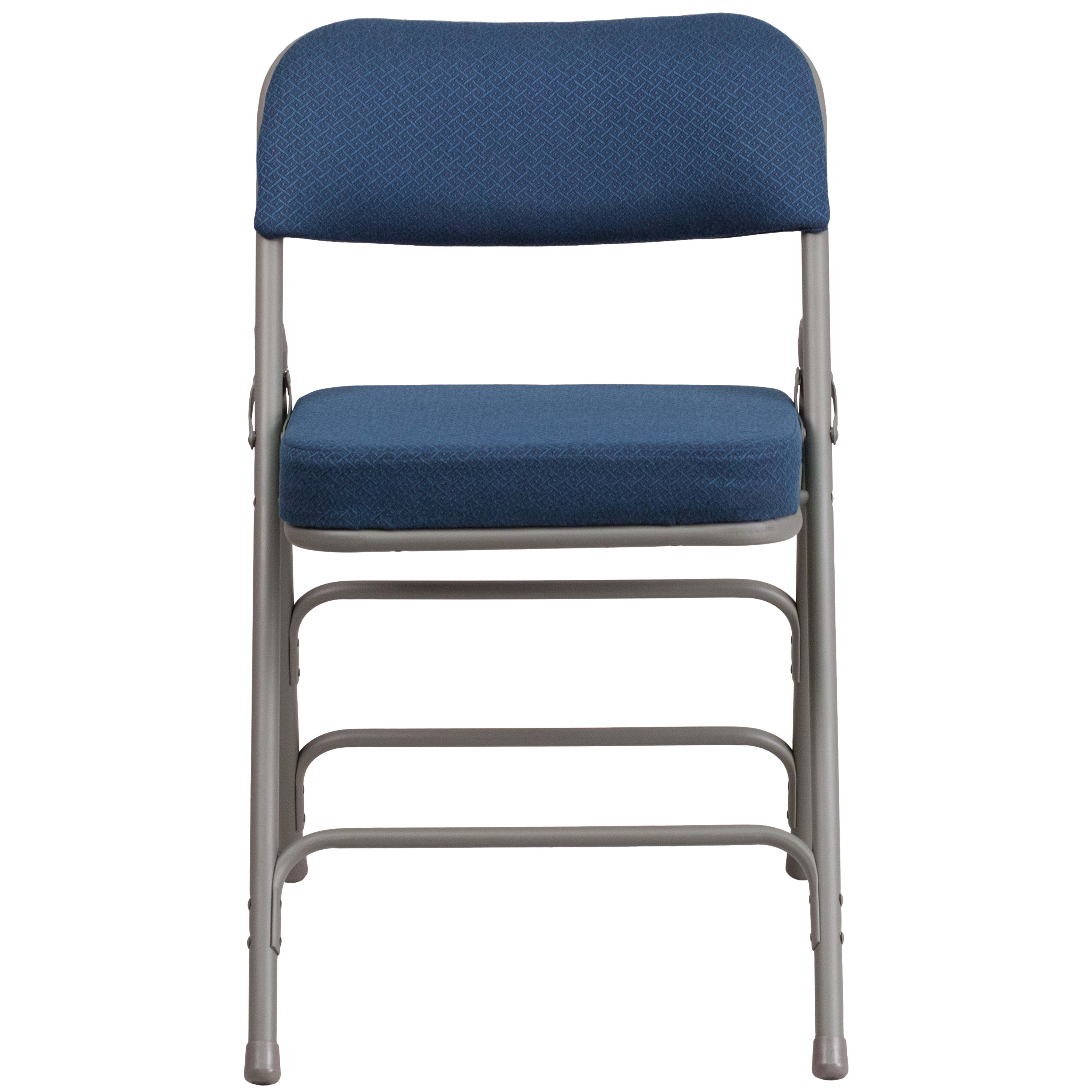 18-Inch Curved Upholstered Metal Folding Chair