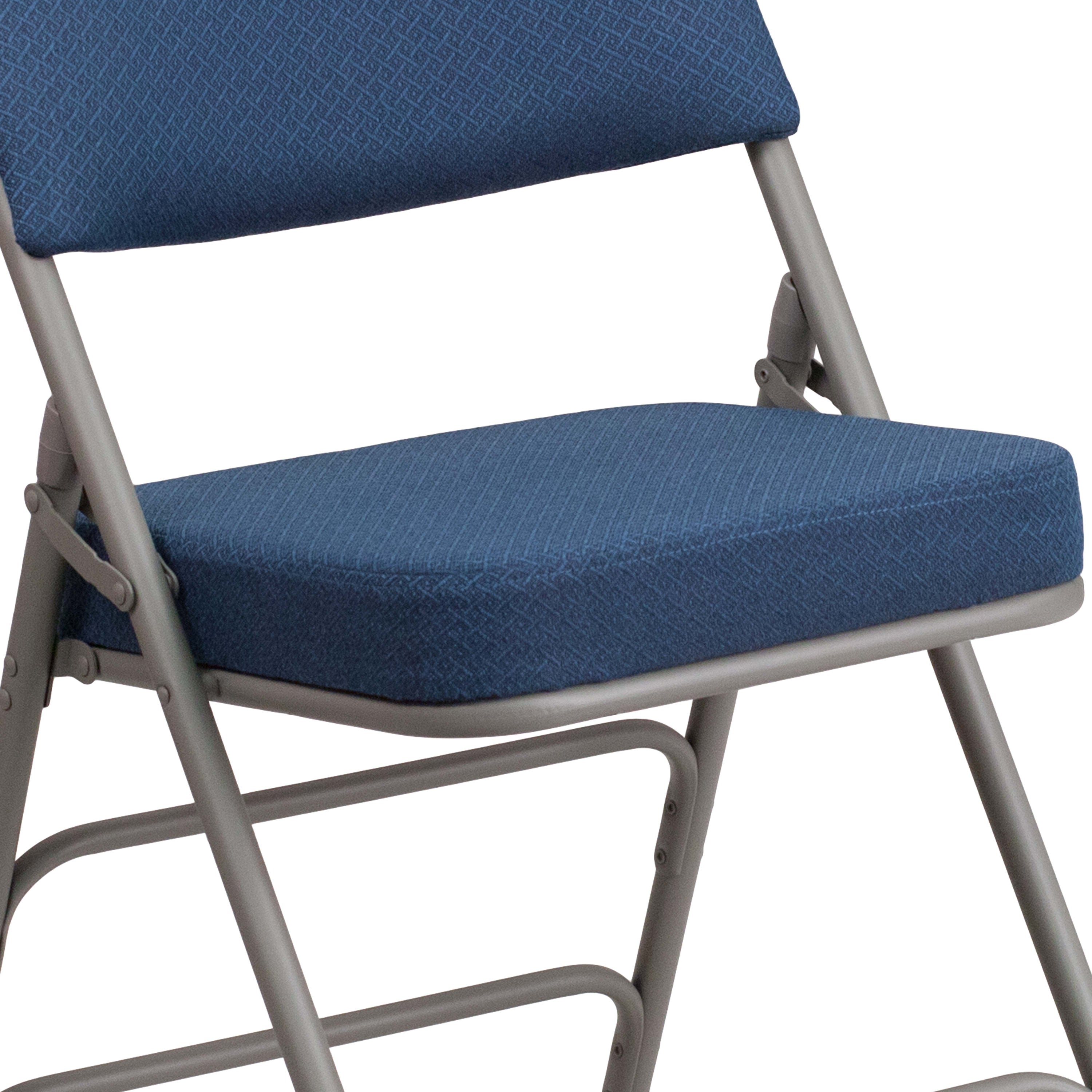 18-Inch Curved Upholstered Metal Folding Chair