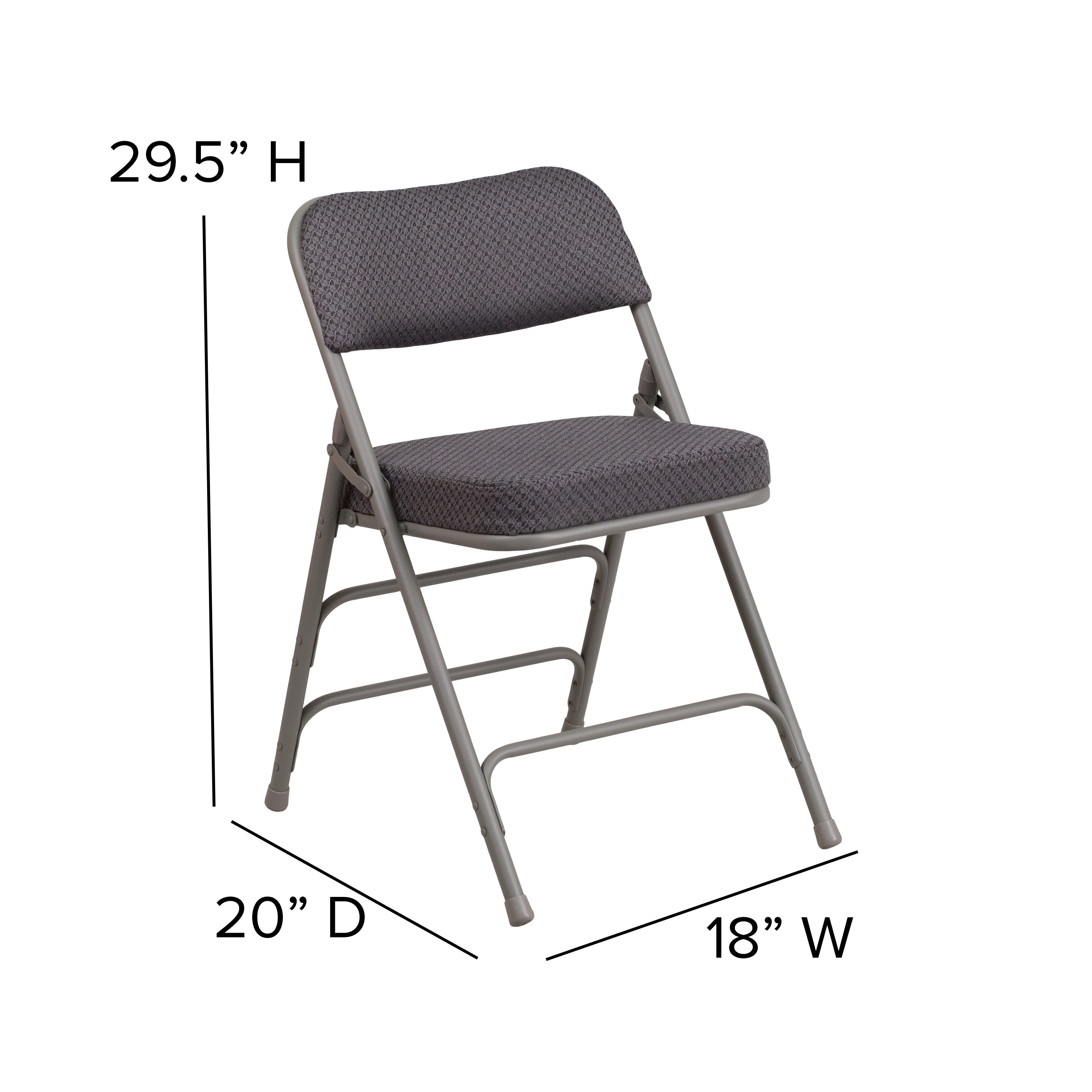 18-Inch Curved Upholstered Metal Folding Chair