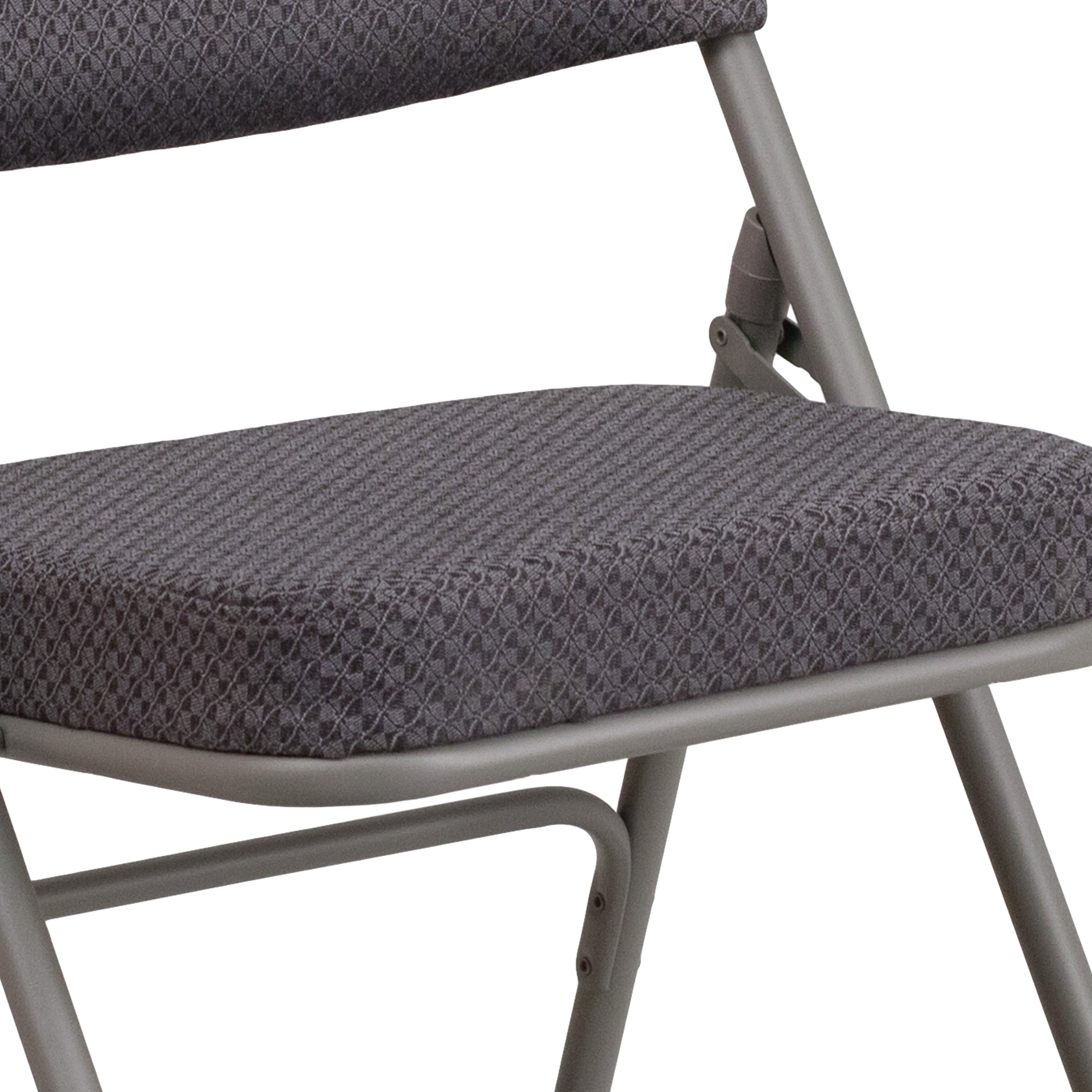 18-Inch Curved Upholstered Metal Folding Chair