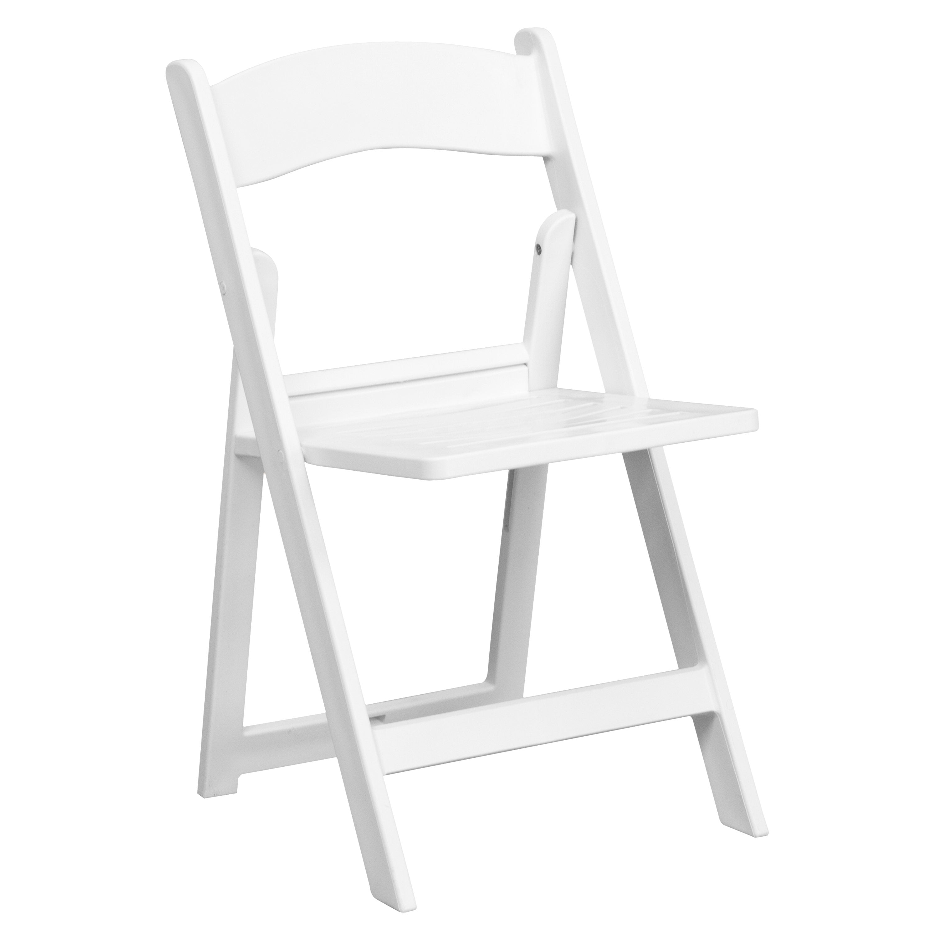 Resin Folding Chair with Slatted Seat, 800 lb Capacity