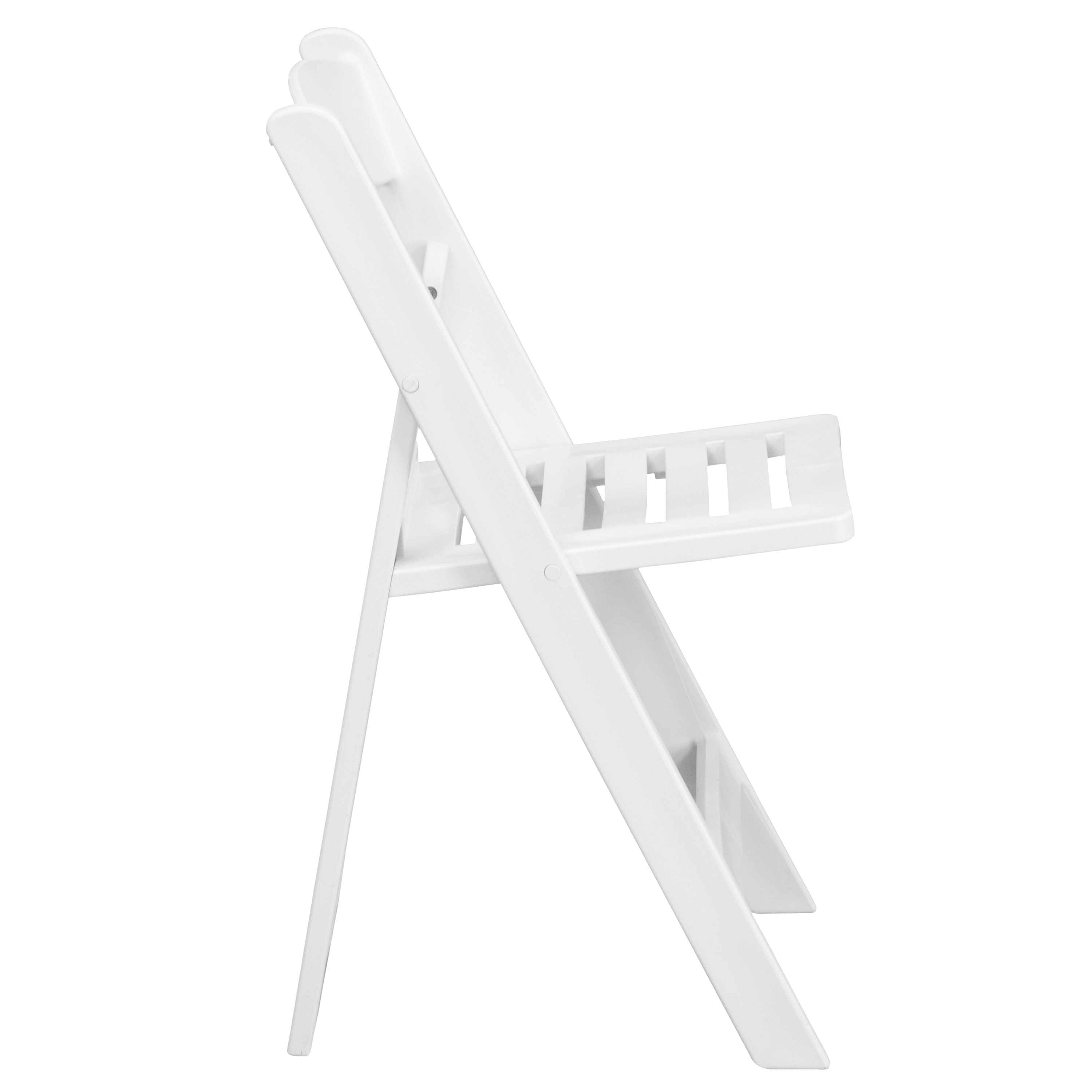 Resin Folding Chair with Slatted Seat, 800 lb Capacity