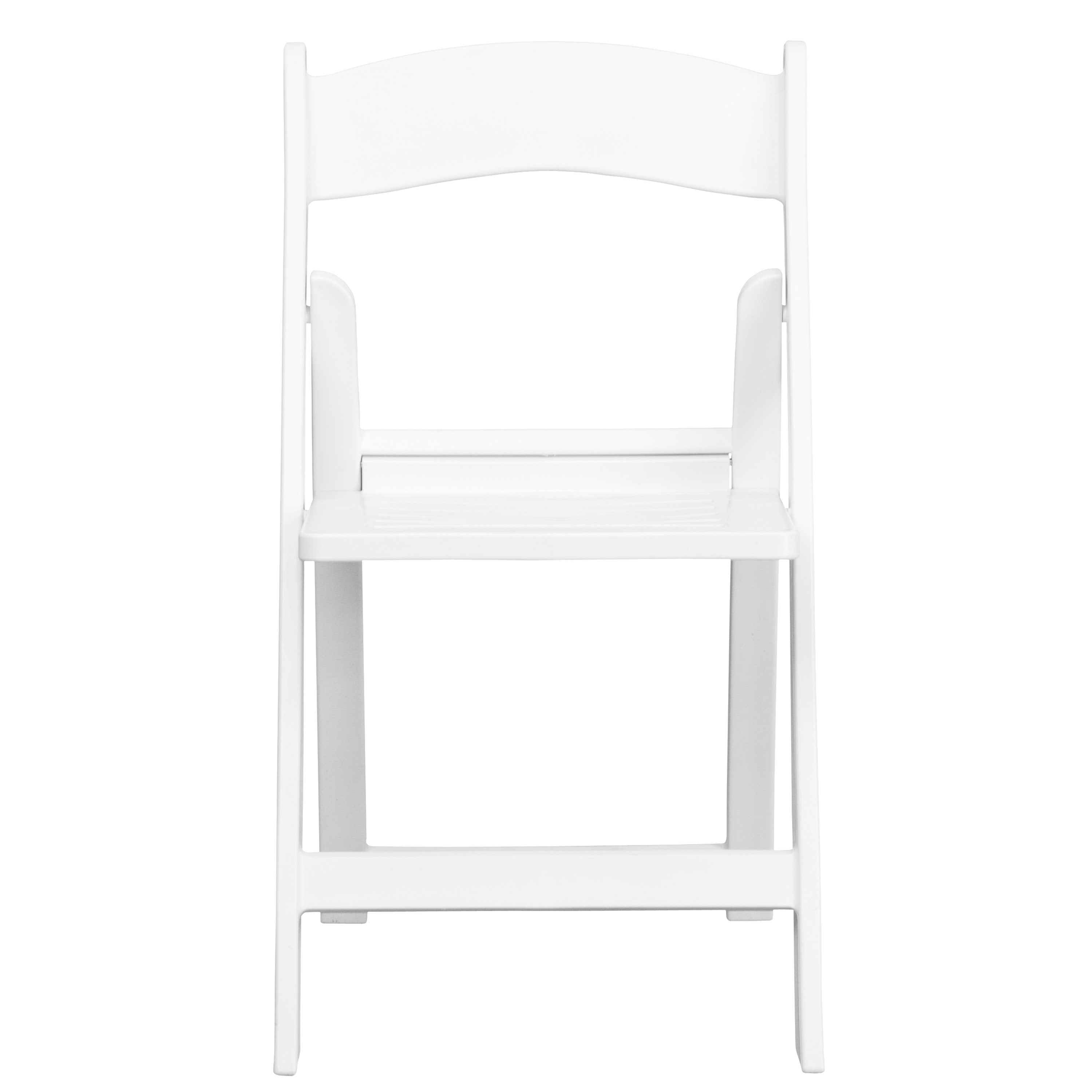 Resin Folding Chair with Slatted Seat, 800 lb Capacity