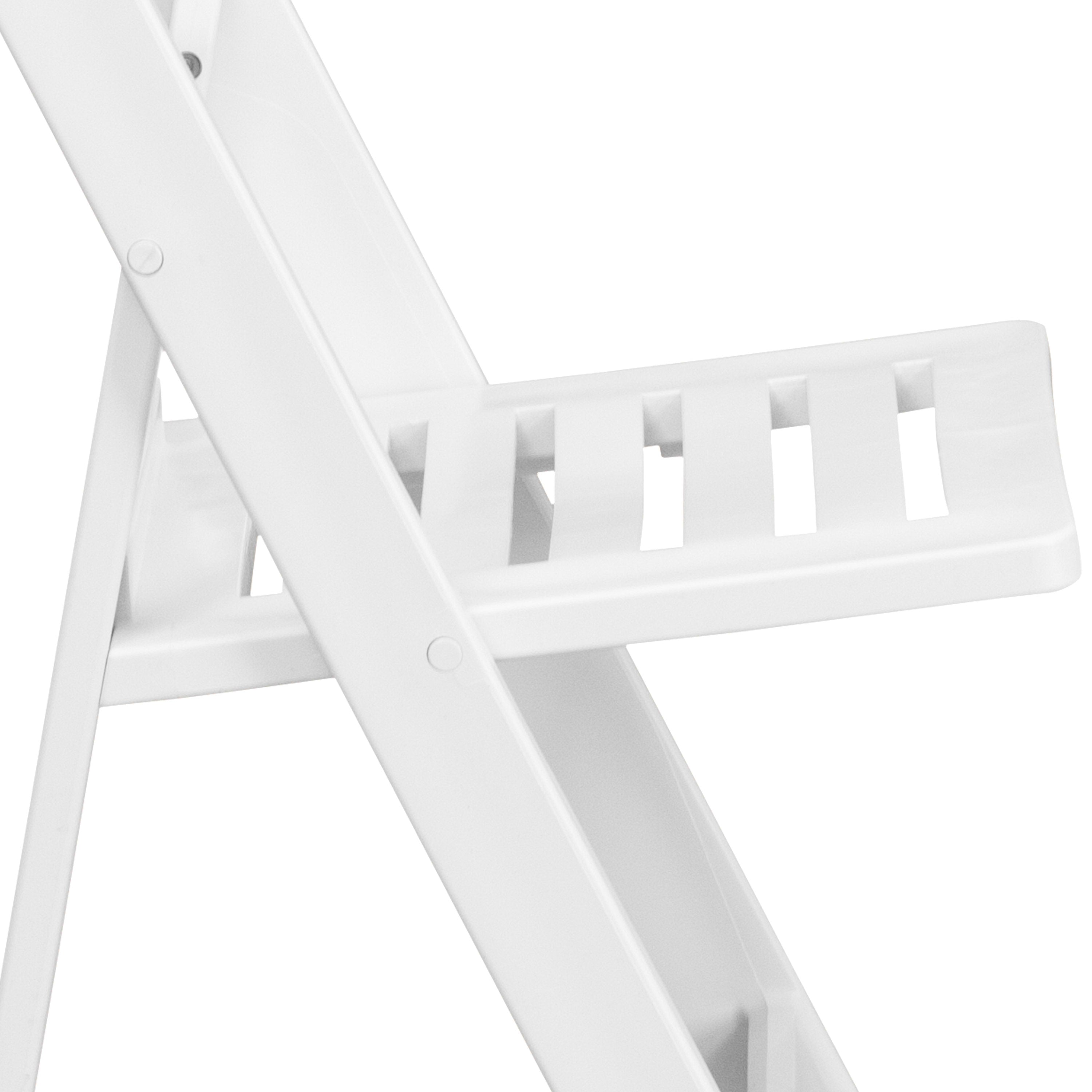 Resin Folding Chair with Slatted Seat, 800 lb Capacity