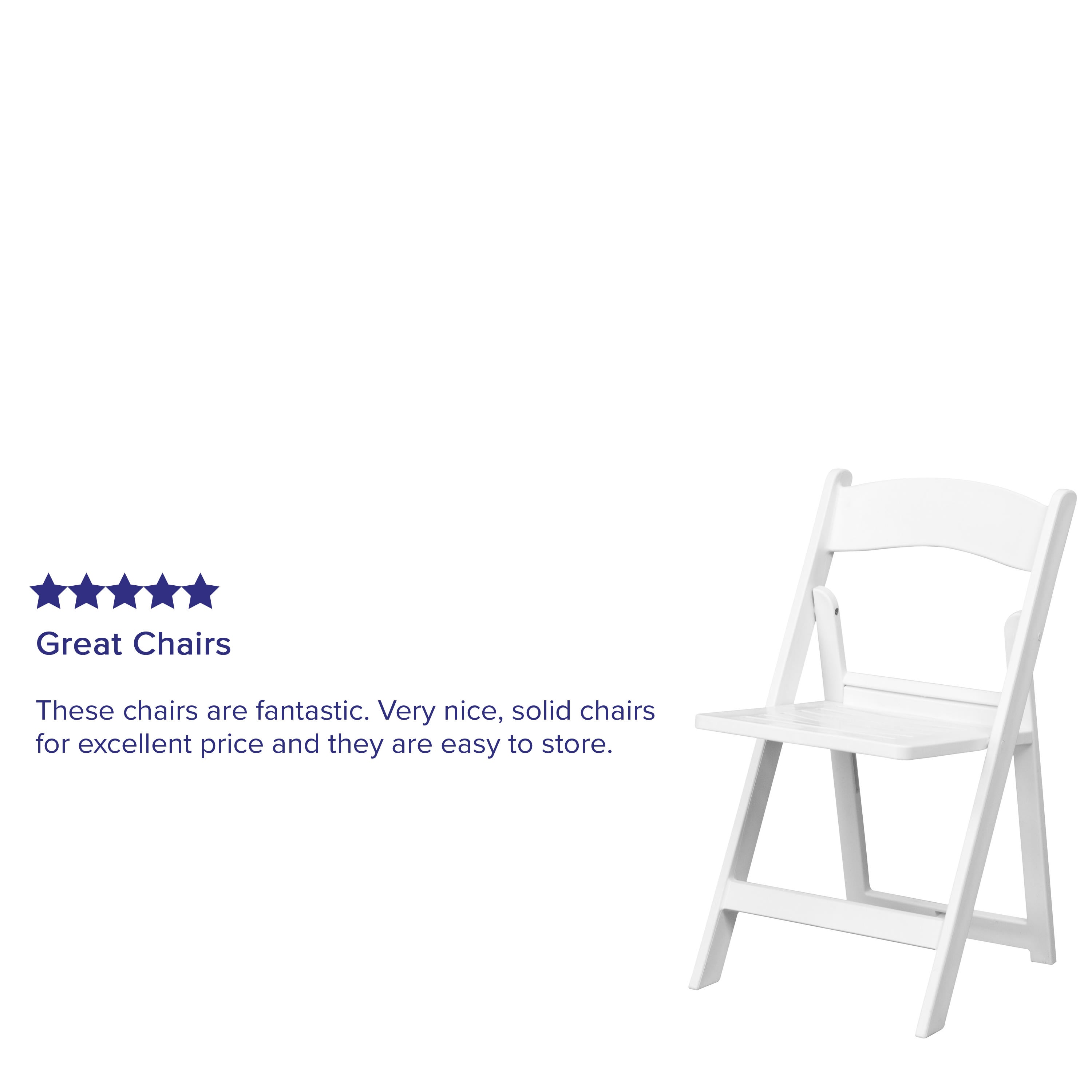 Resin Folding Chair with Slatted Seat, 800 lb Capacity