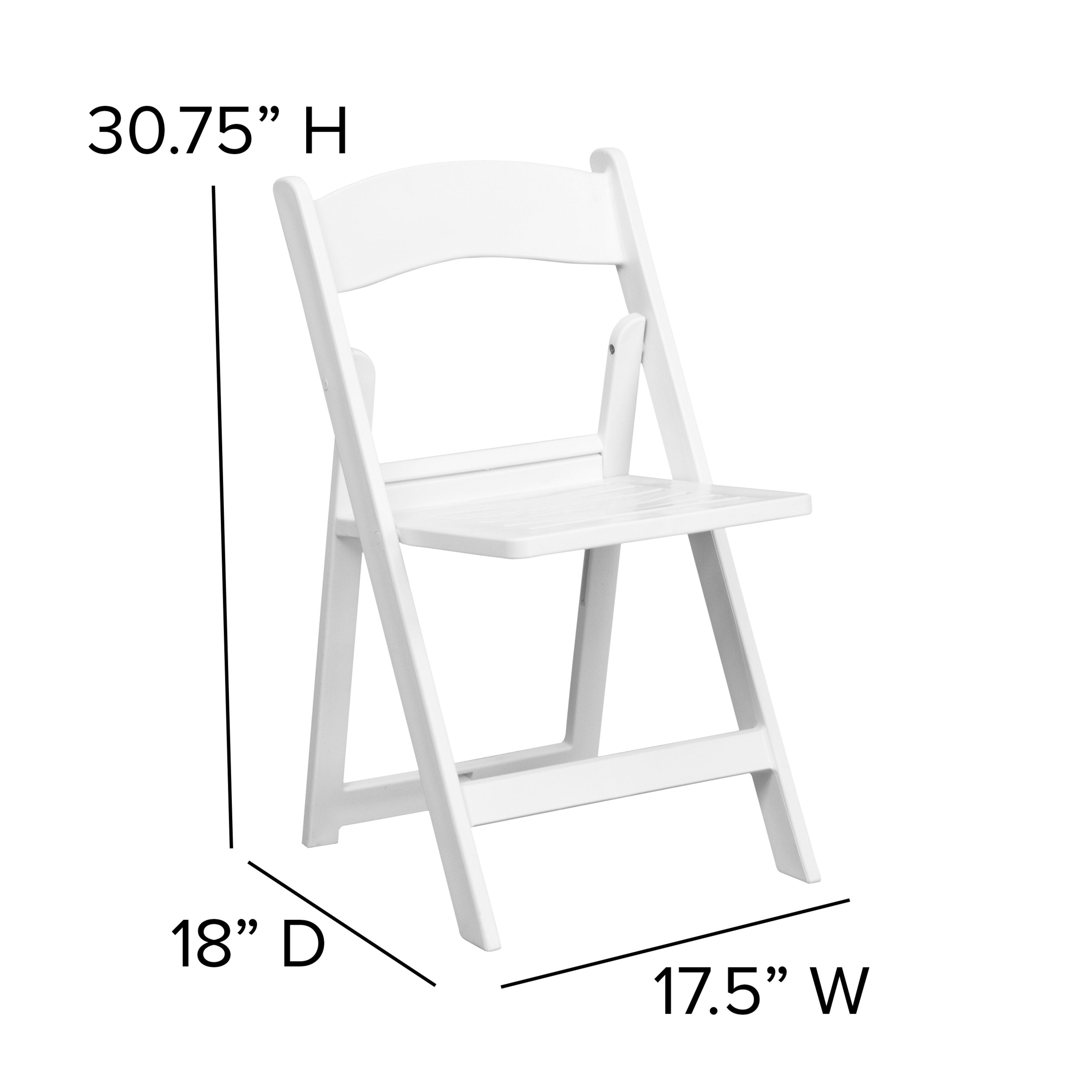 Resin Folding Chair with Slatted Seat, 800 lb Capacity
