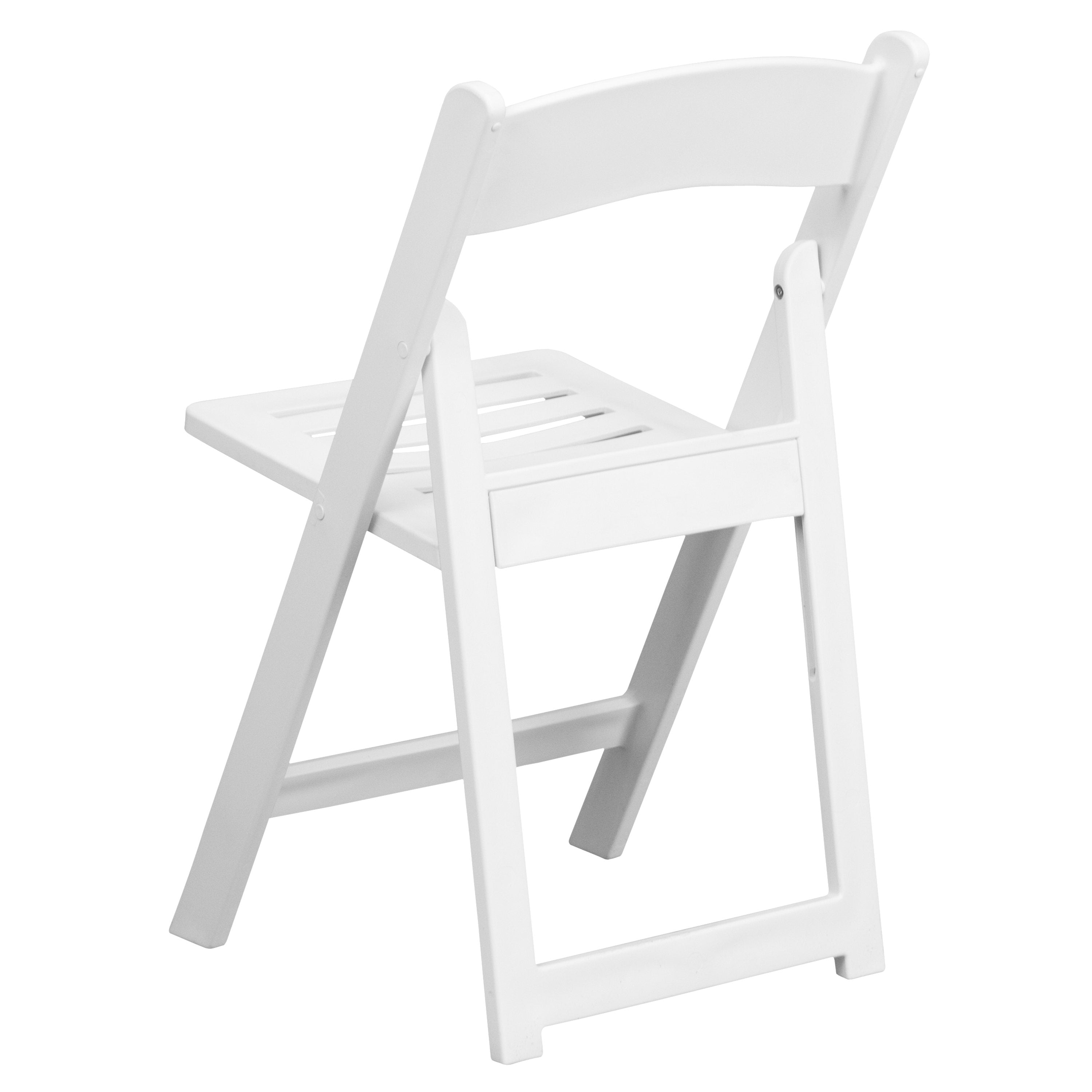 Resin Folding Chair with Slatted Seat, 800 lb Capacity