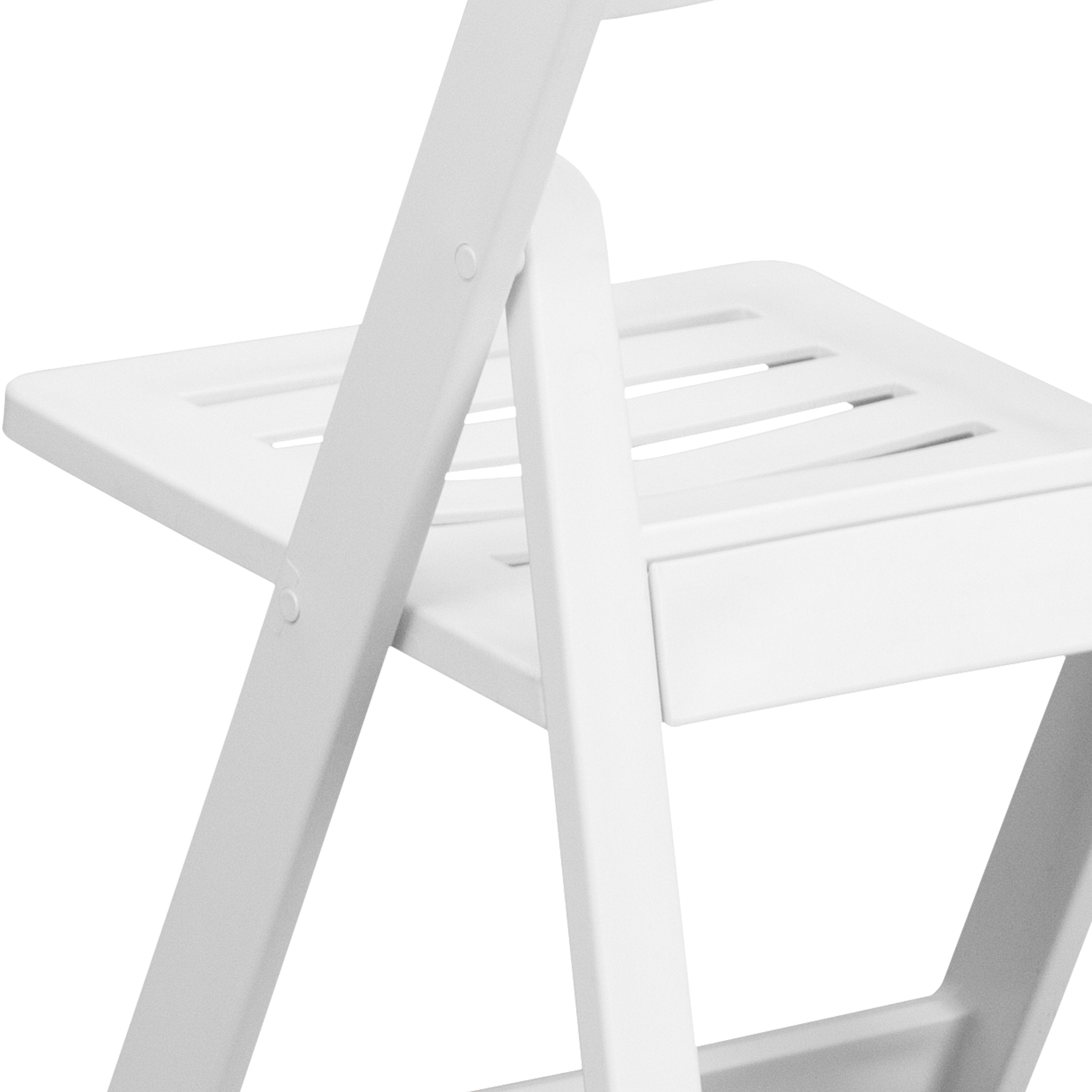 Resin Folding Chair with Slatted Seat, 800 lb Capacity