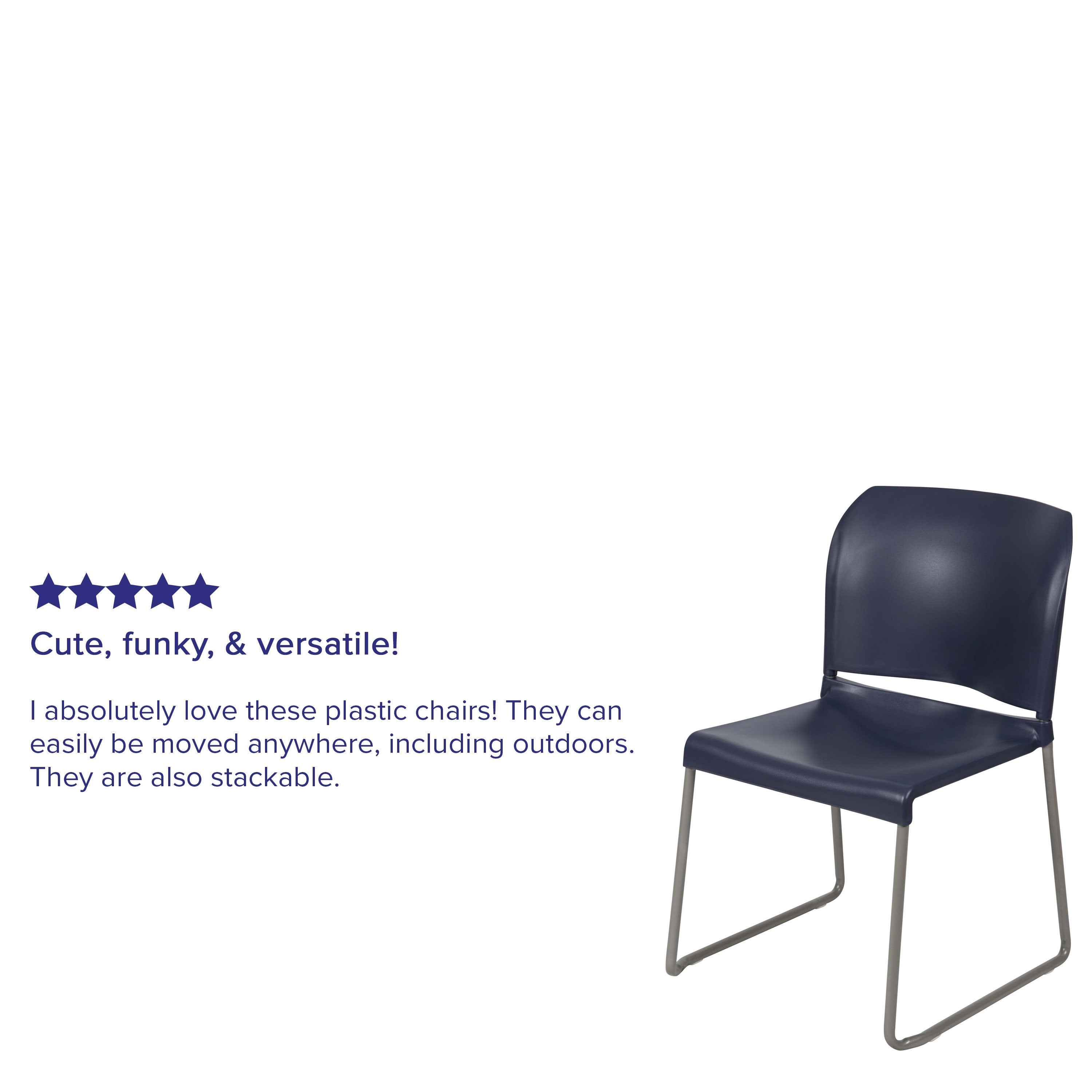 Contoured Stack Chair with Sled Base, 880 lb Capacity