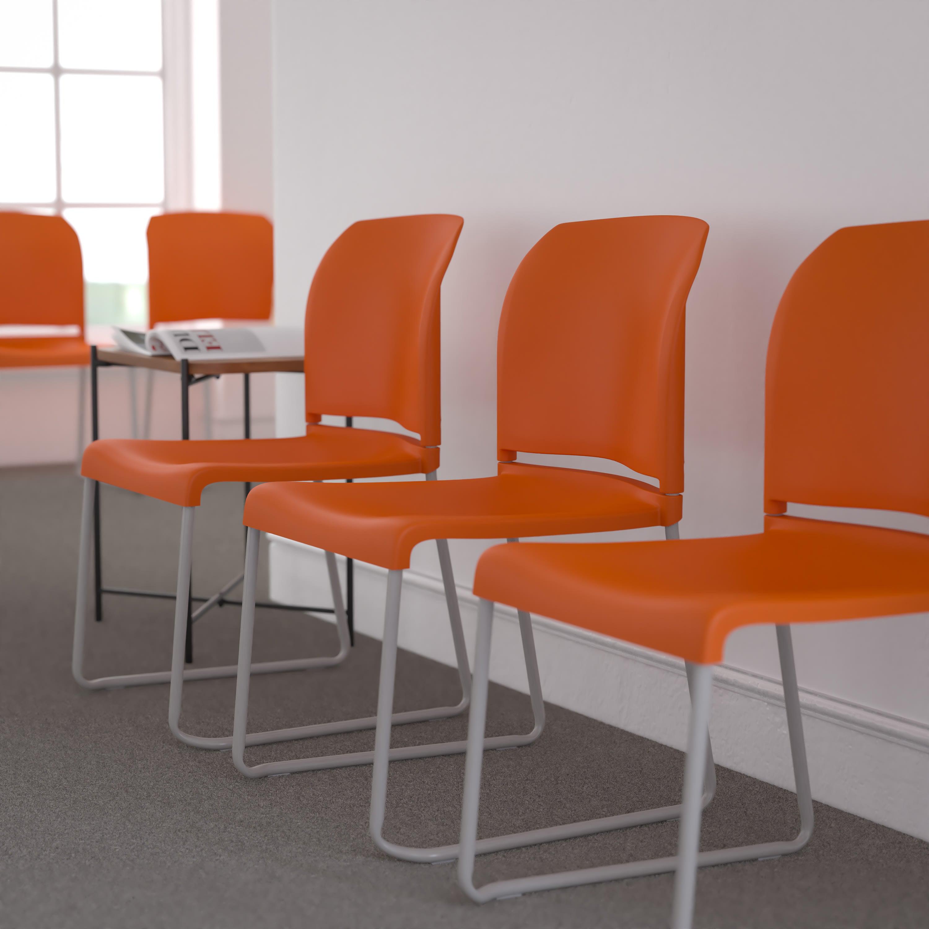 Contoured Stack Chair with Sled Base, 880 lb Capacity