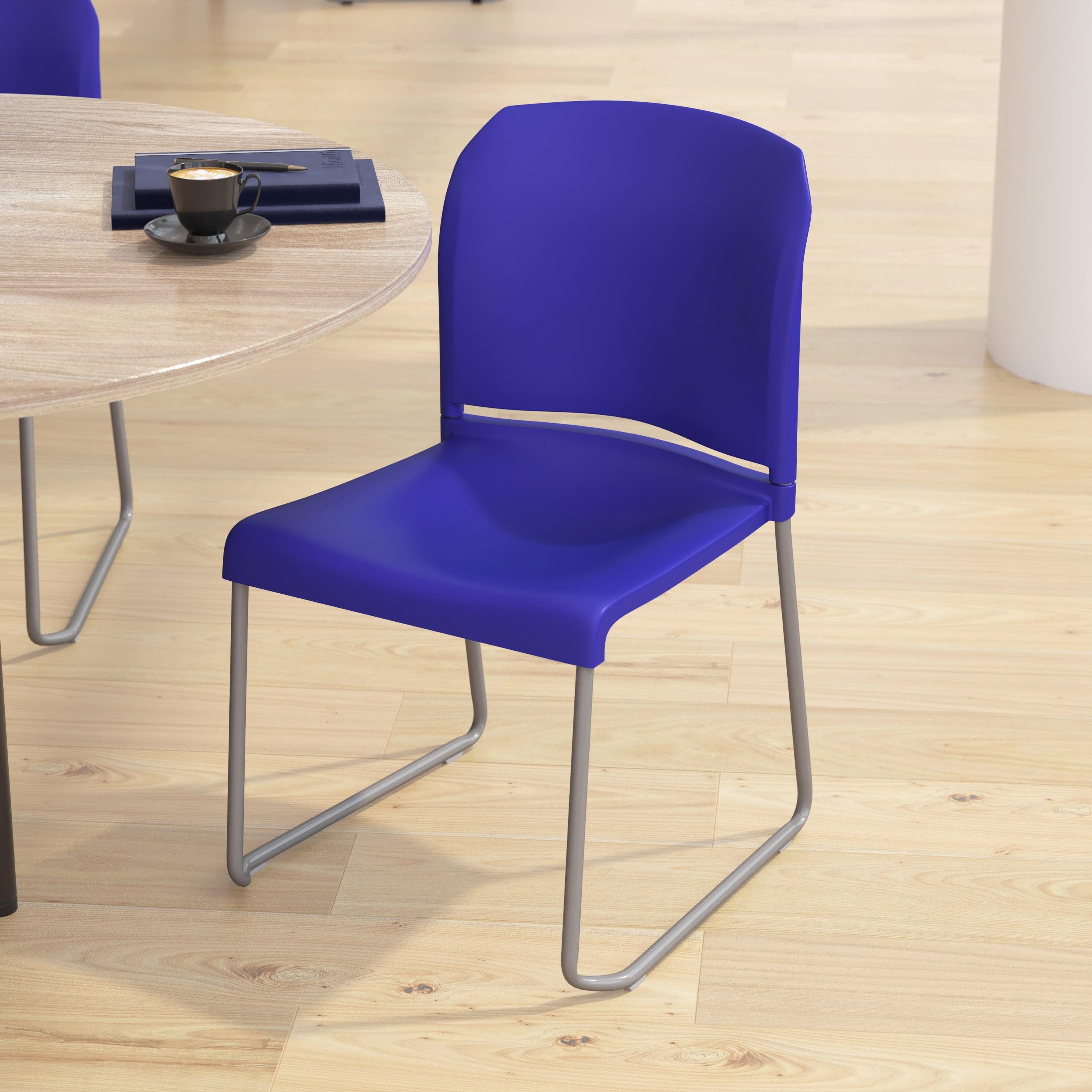 Contoured Stack Chair with Sled Base, 880 lb Capacity