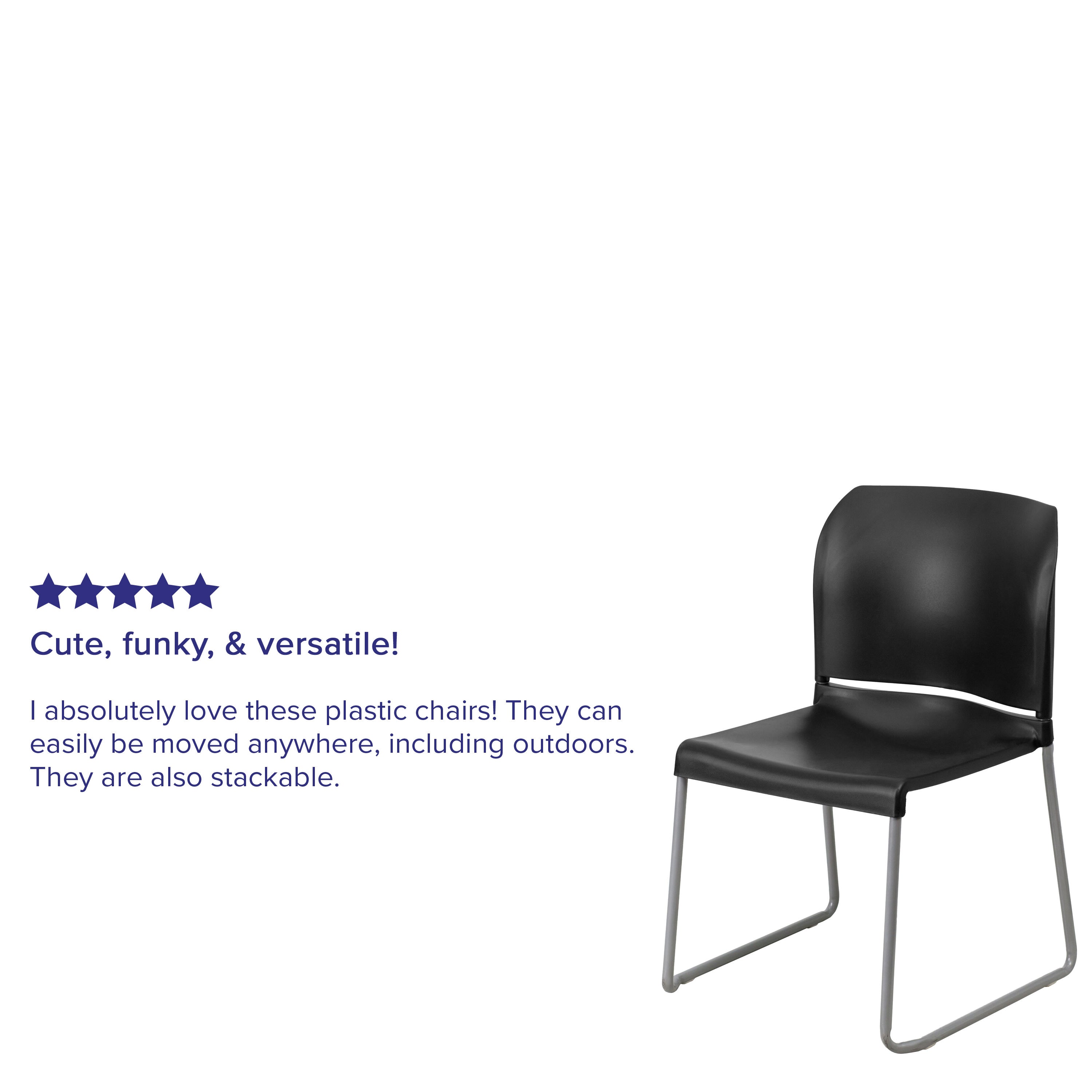 Contoured Stack Chair with Sled Base, 880 lb Capacity