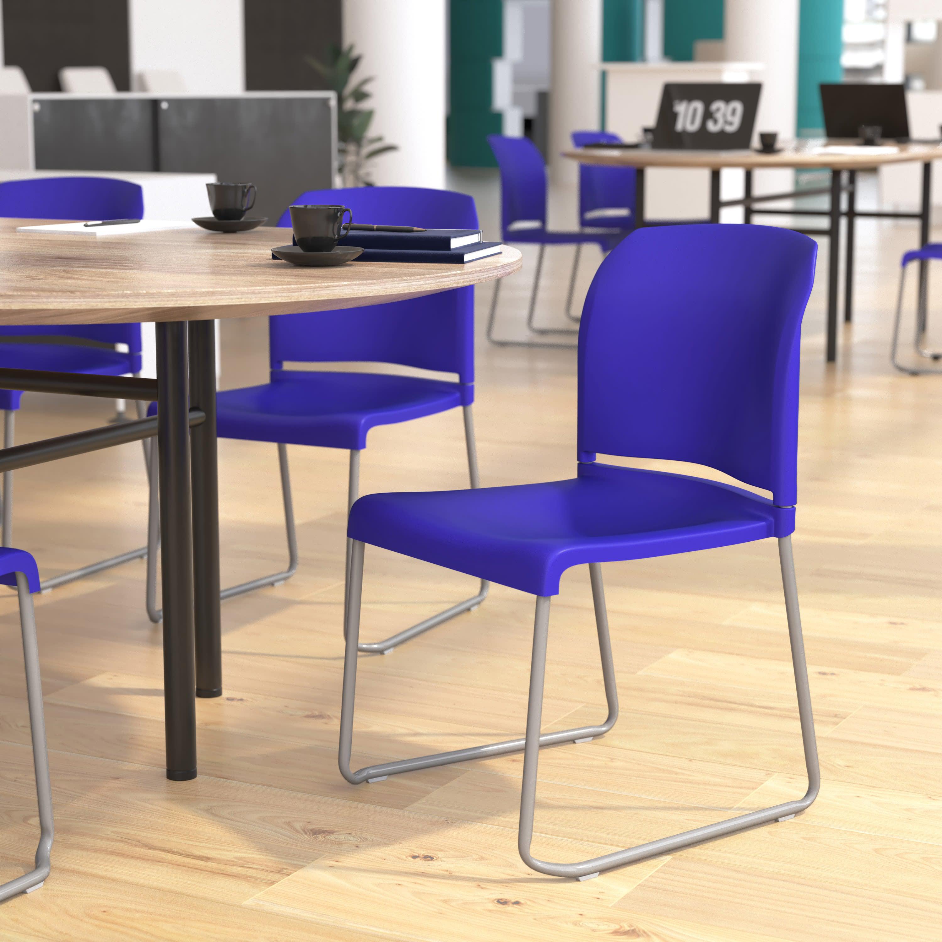 Contoured Stack Chair with Sled Base, 880 lb Capacity
