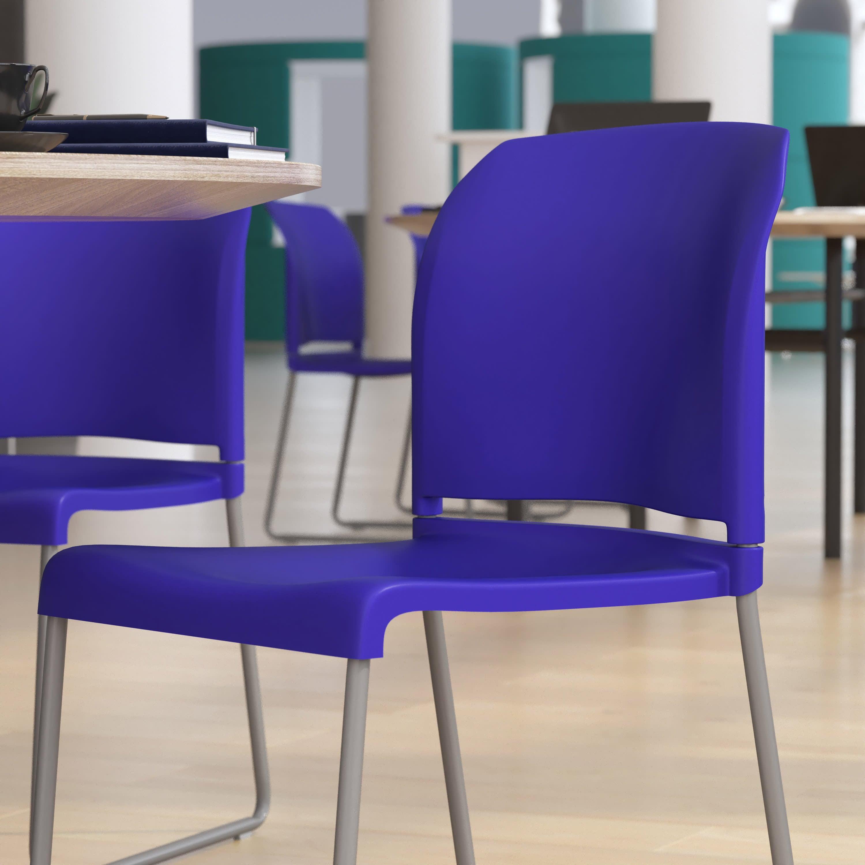 Contoured Stack Chair with Sled Base, 880 lb Capacity
