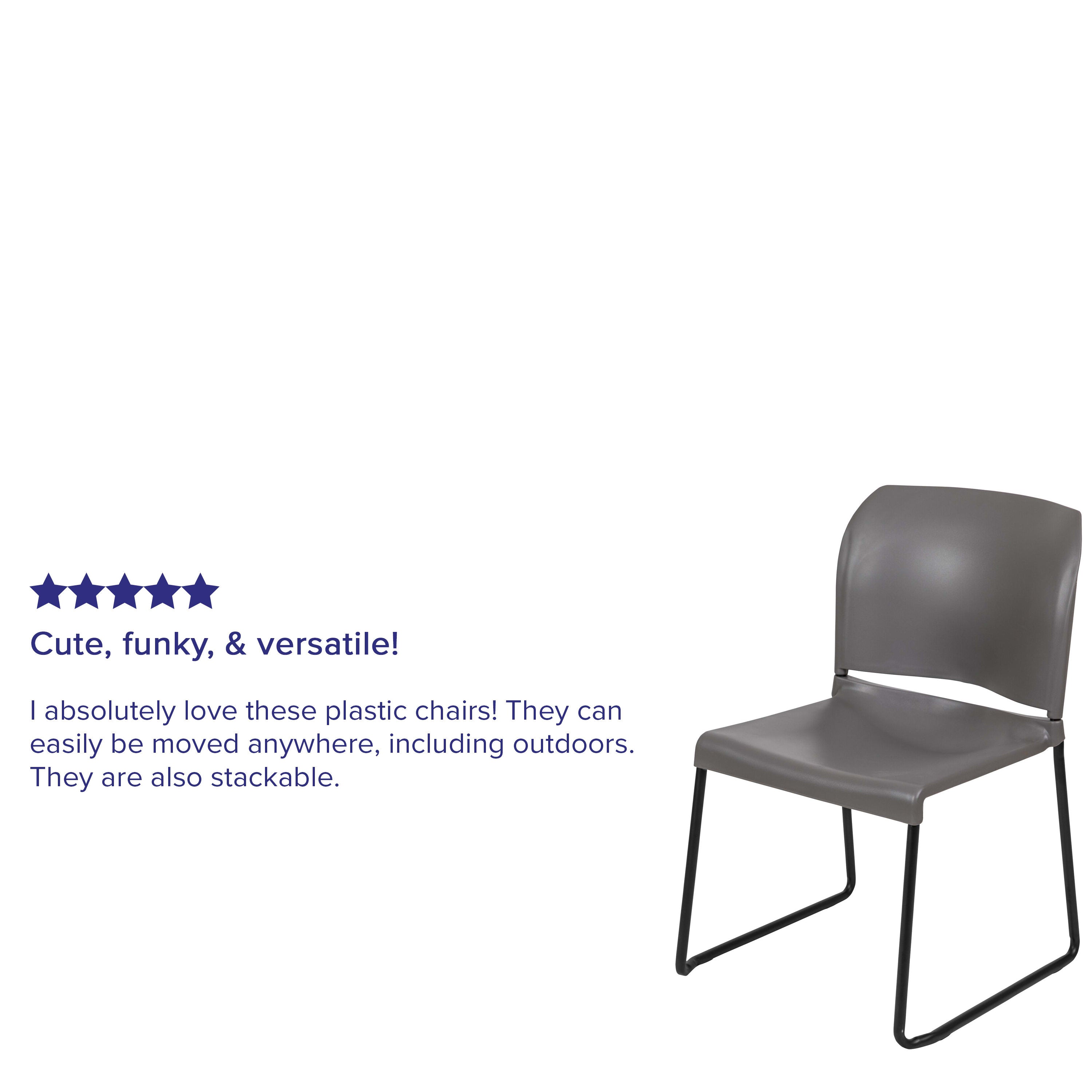 Contoured Stack Chair with Sled Base, 880 lb Capacity