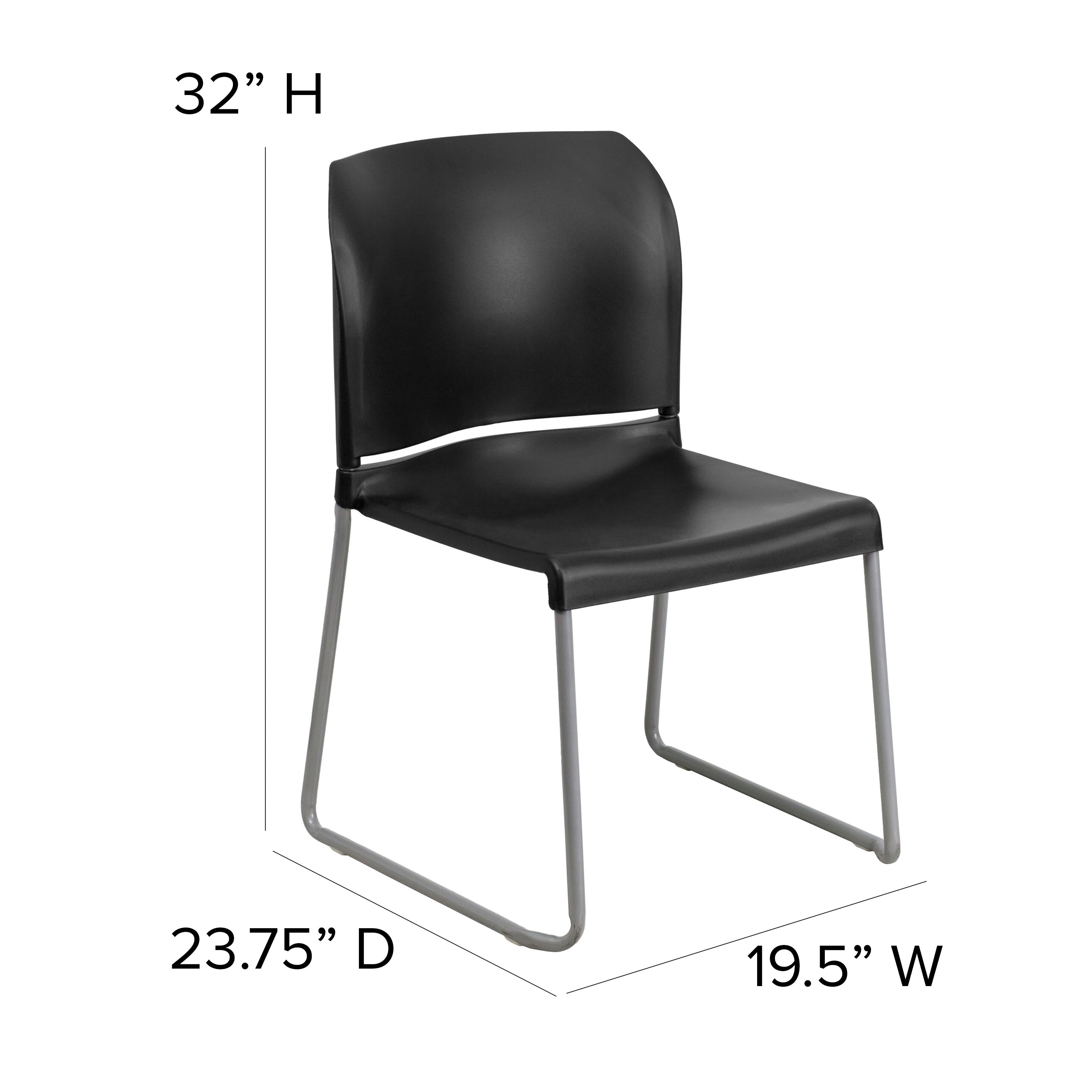 Contoured Stack Chair with Sled Base, 880 lb Capacity