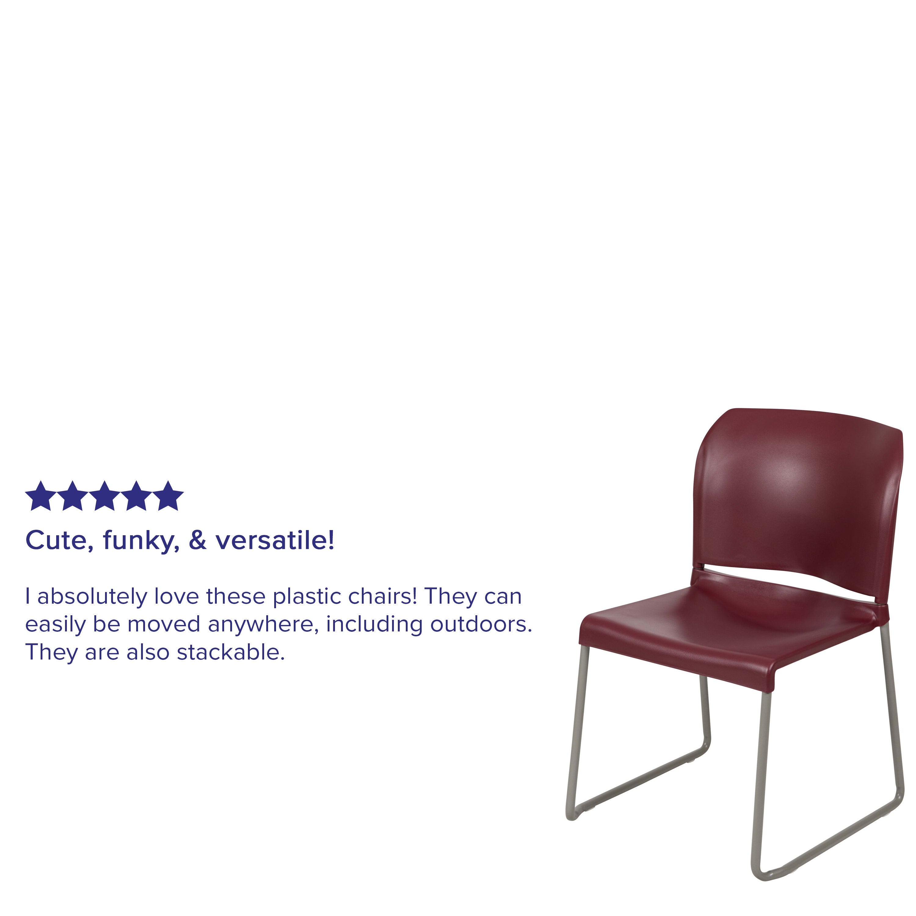 Contoured Stack Chair with Sled Base, 880 lb Capacity