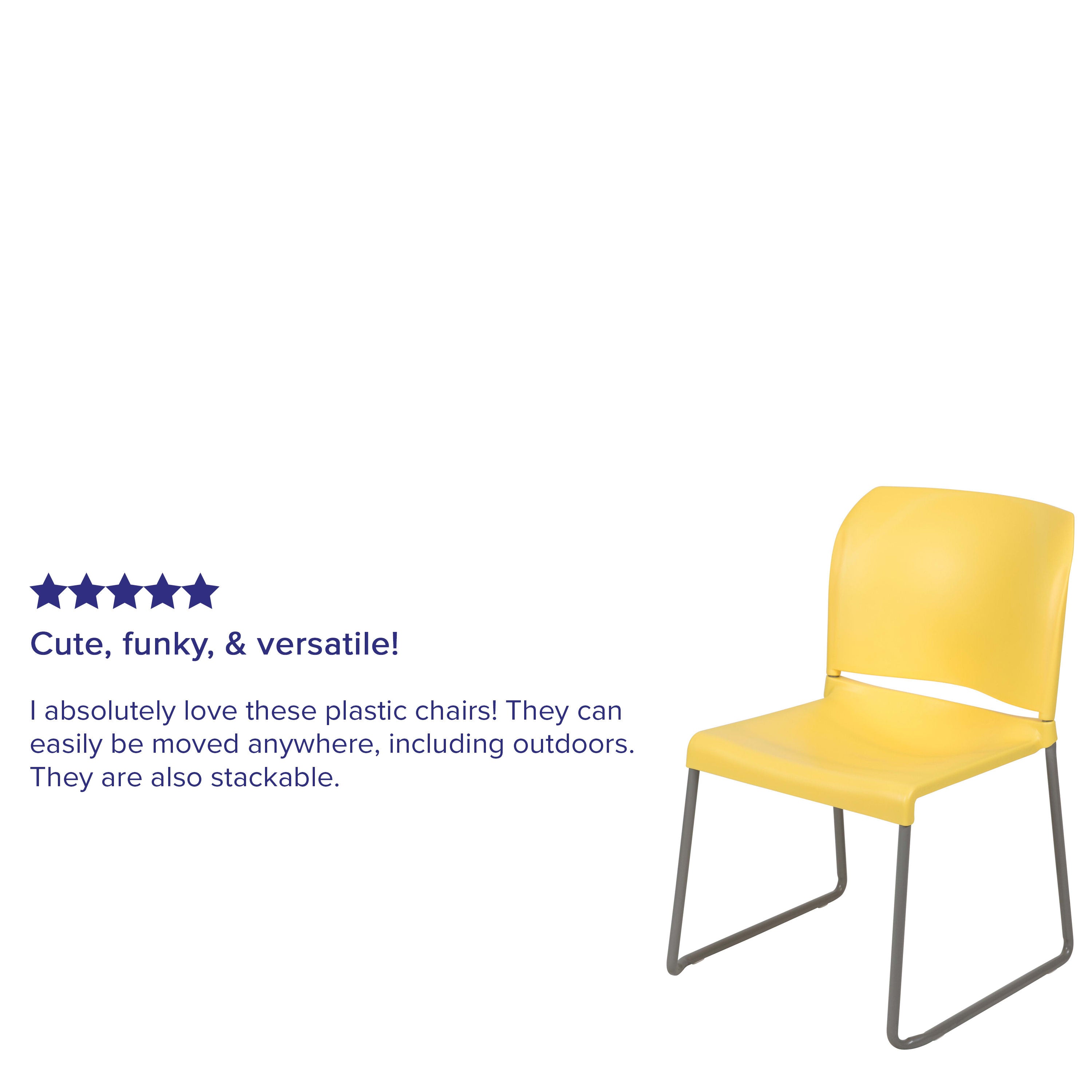 Contoured Stack Chair with Sled Base, 880 lb Capacity