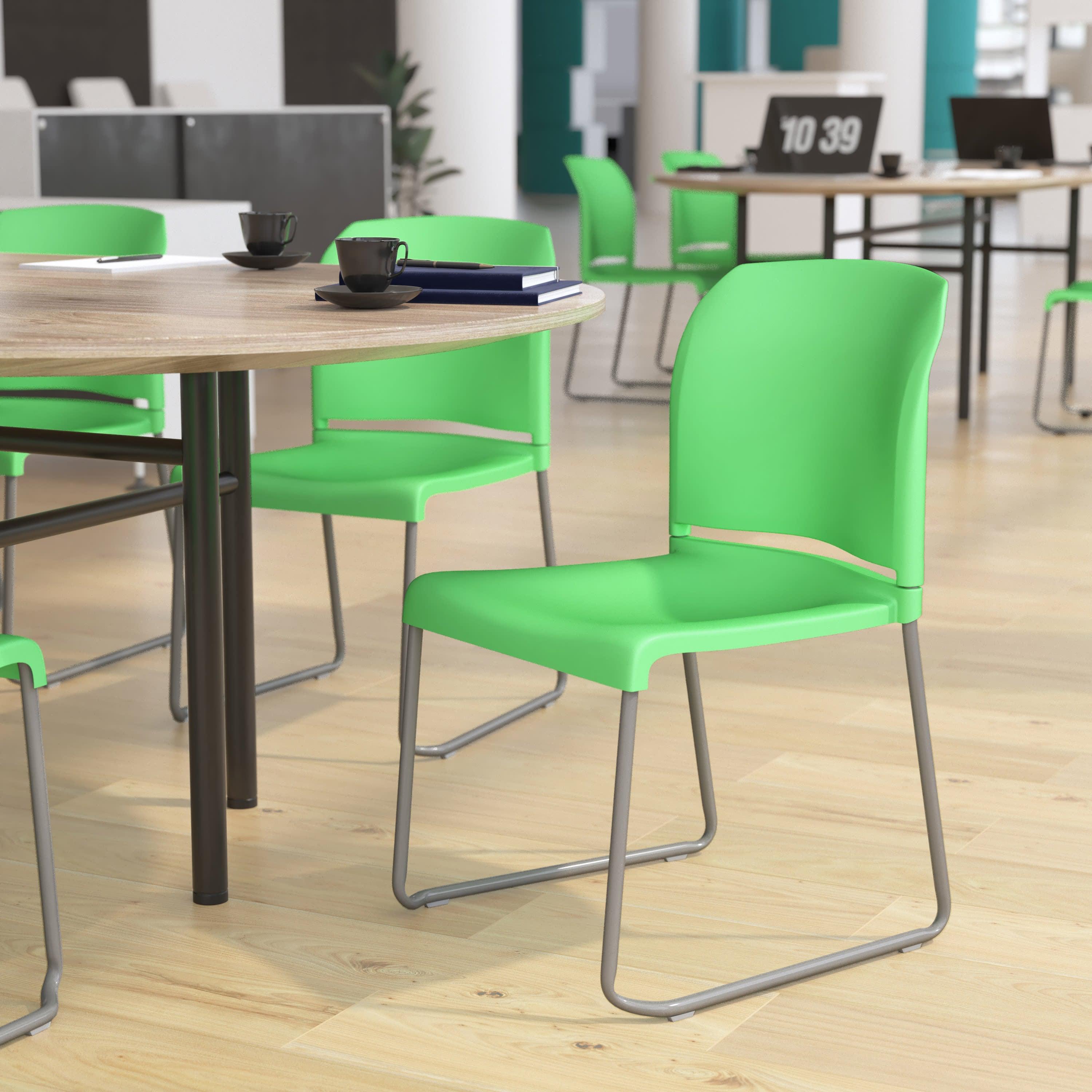 Contoured Stack Chair with Sled Base, 880 lb Capacity