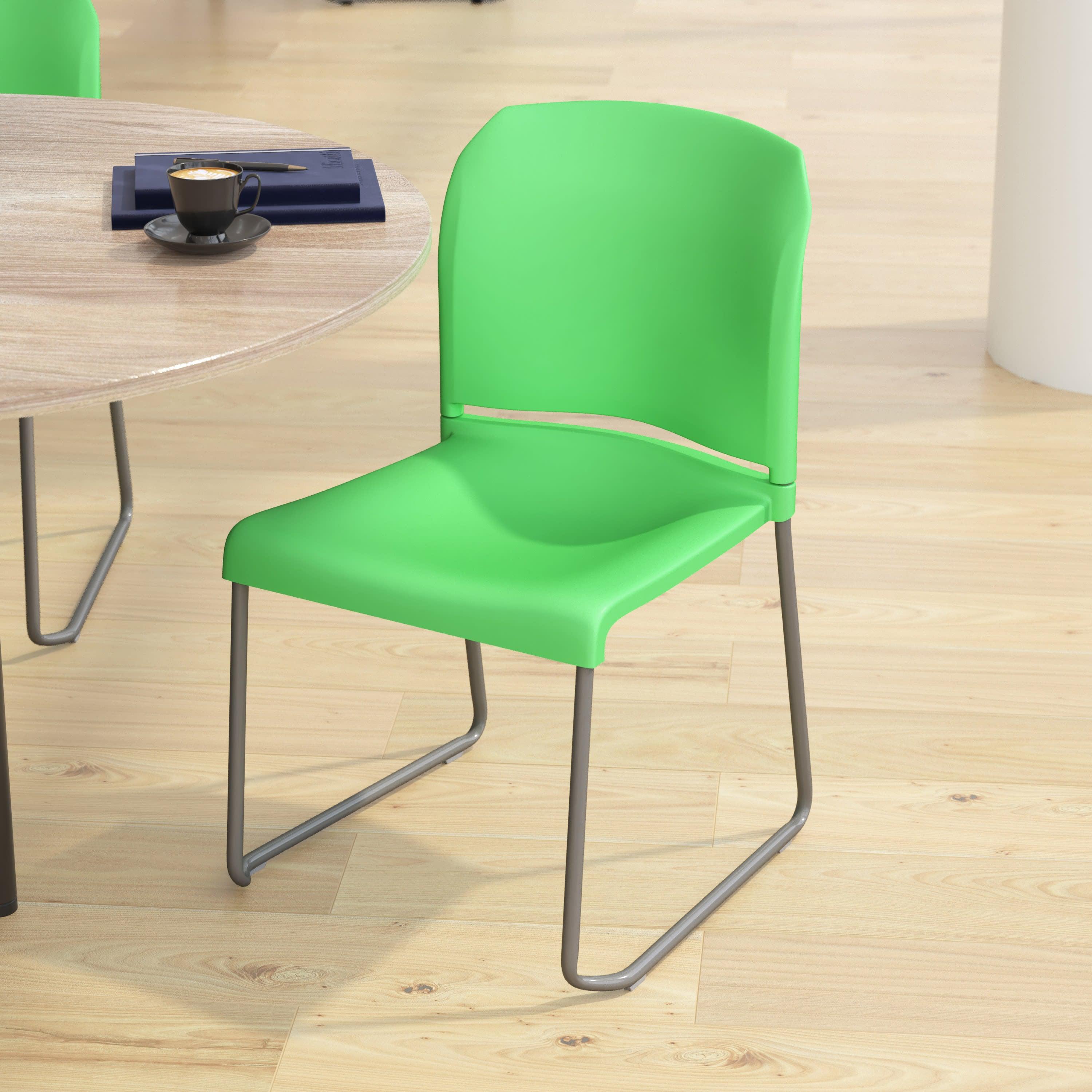 Contoured Stack Chair with Sled Base, 880 lb Capacity