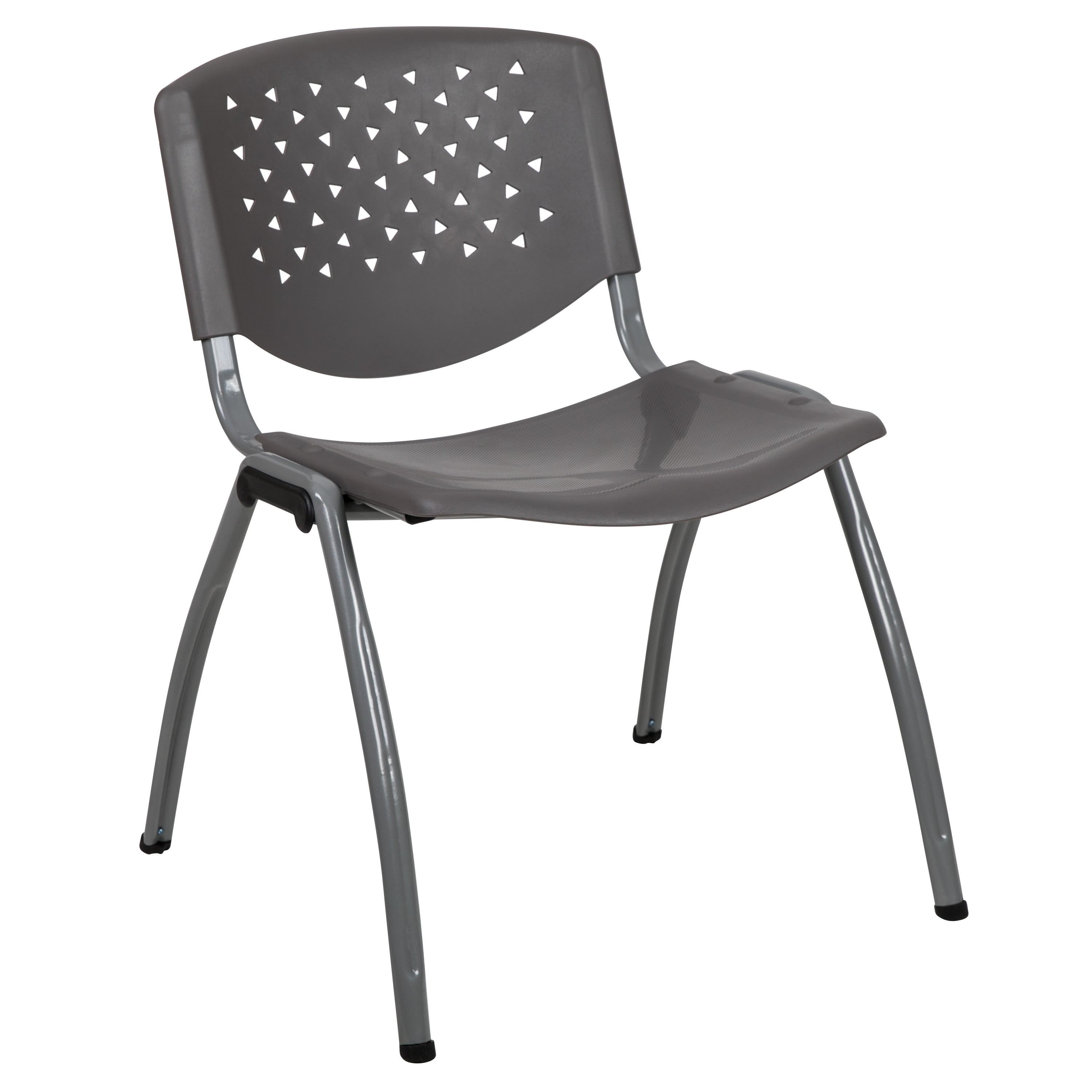Plastic Stack Chair with Powder-Coated Frame, 880 lb Capacity