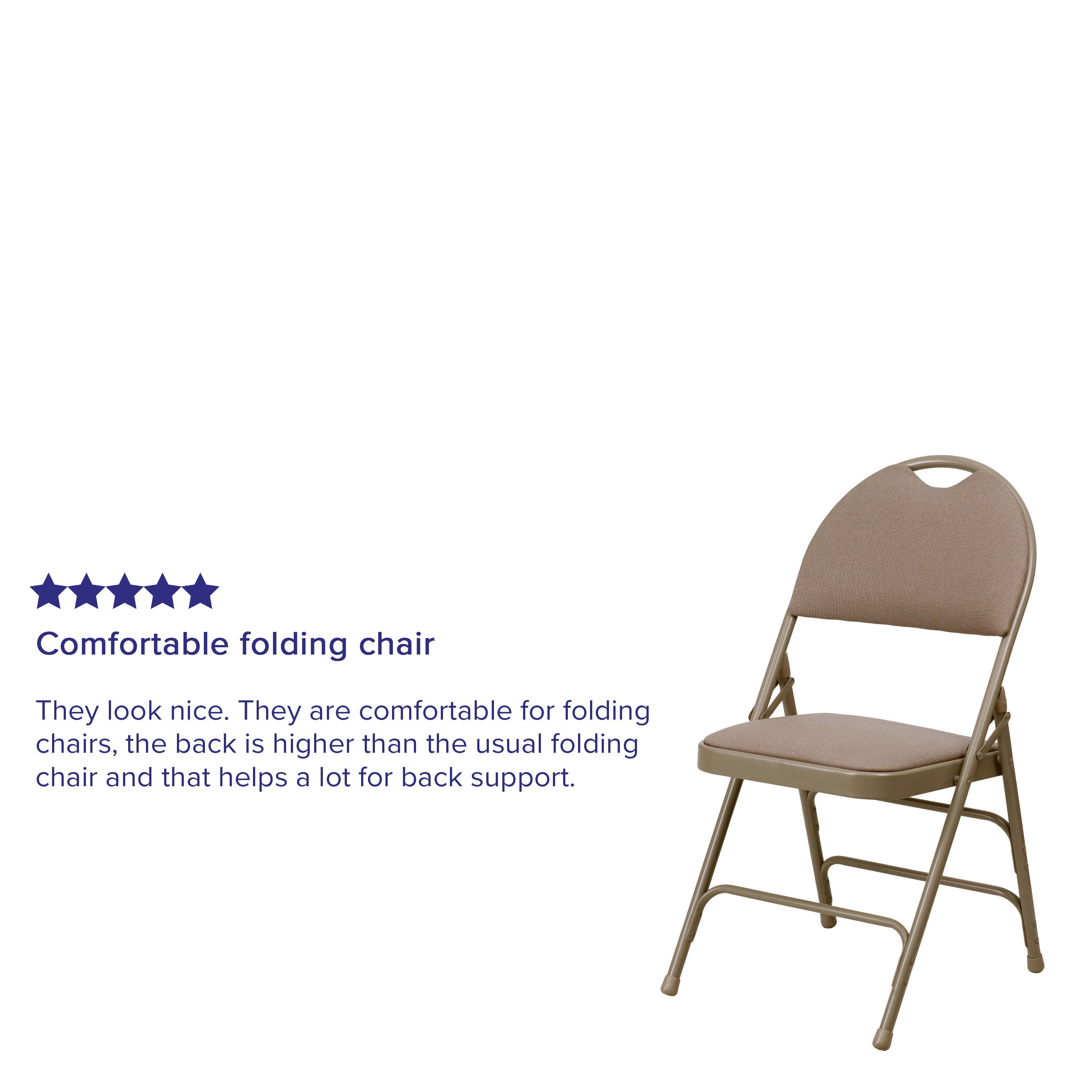 Extra Large Triple-Braced Metal Folding Chair with Carry Handle