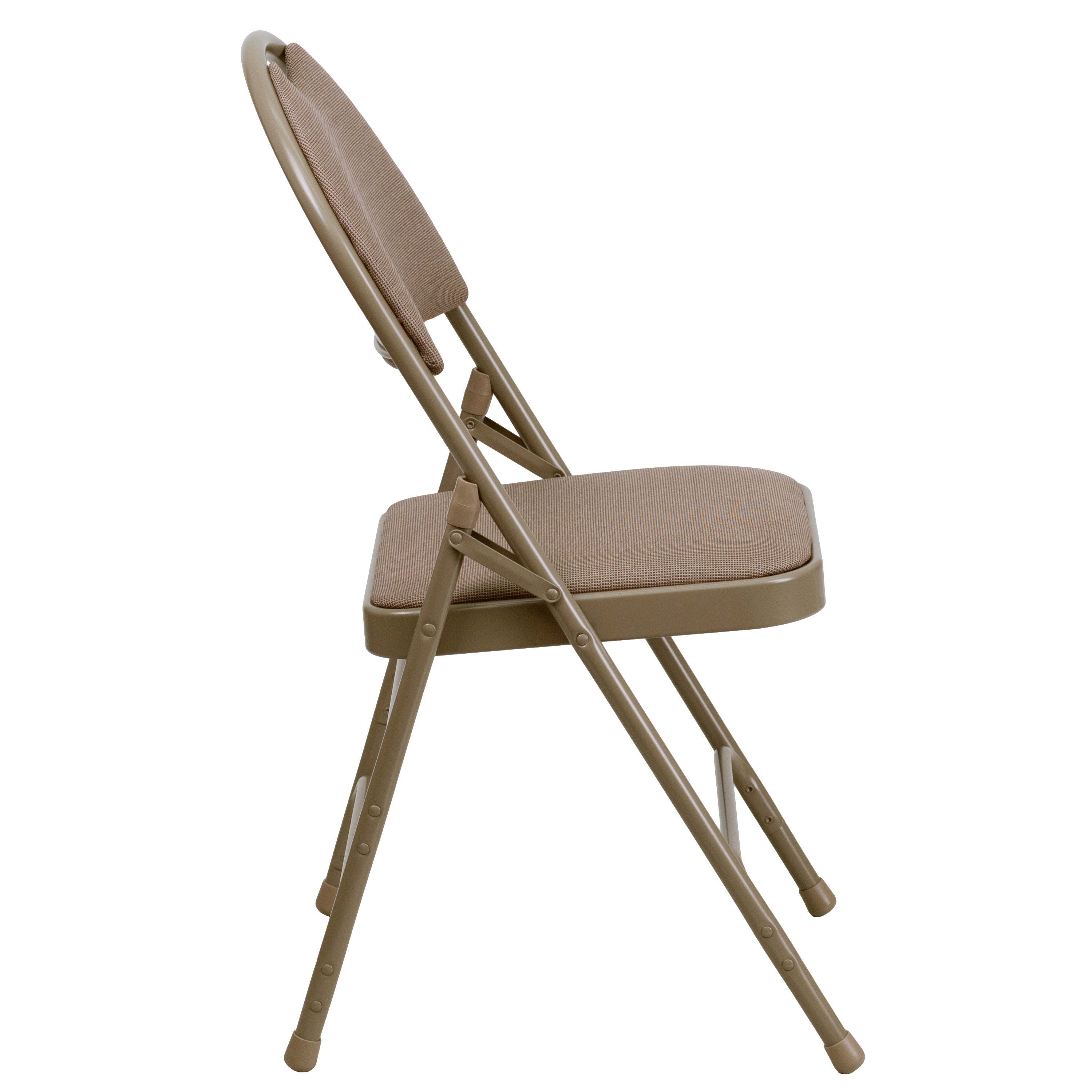Extra Large Triple-Braced Metal Folding Chair with Carry Handle