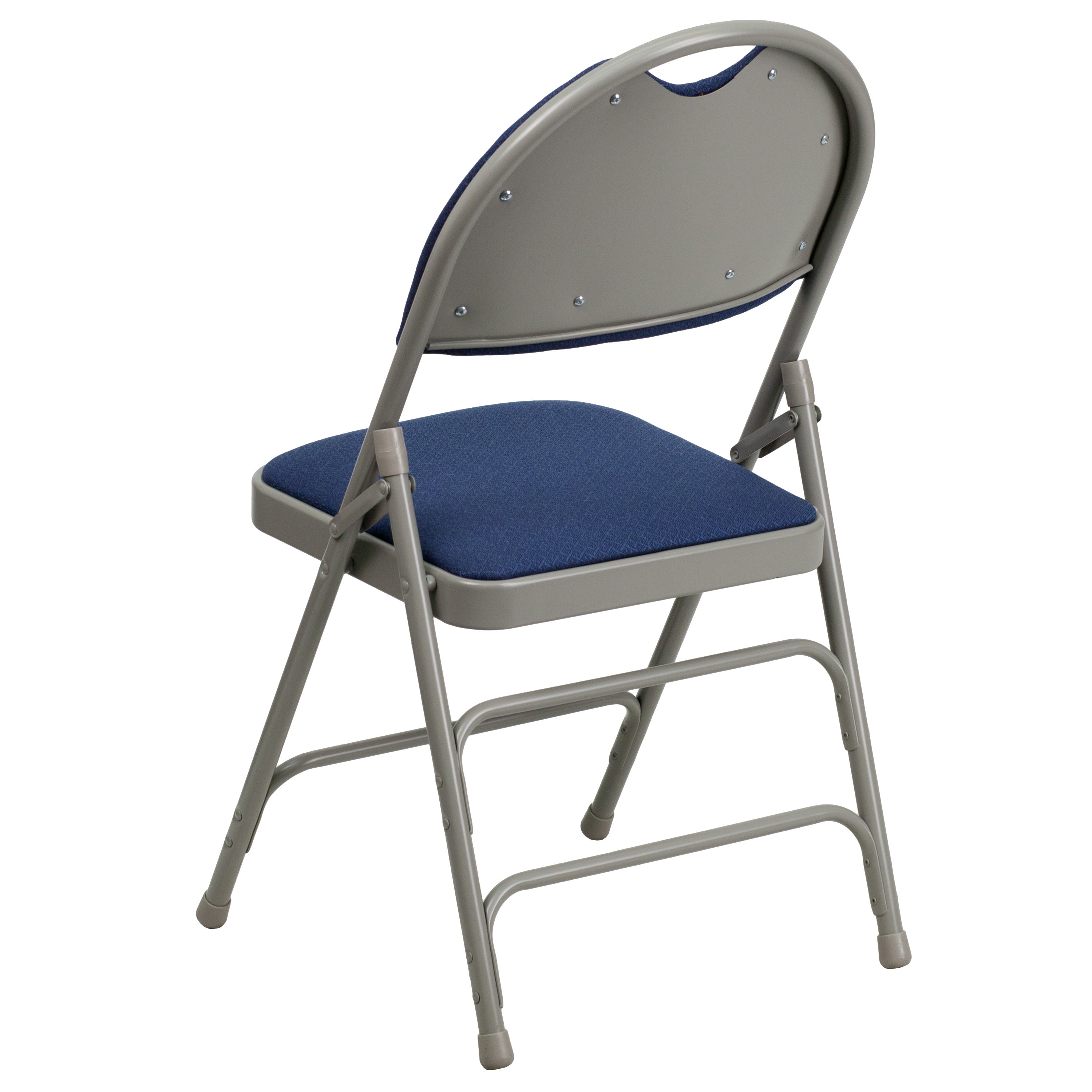 Extra Large Triple-Braced Metal Folding Chair with Carry Handle