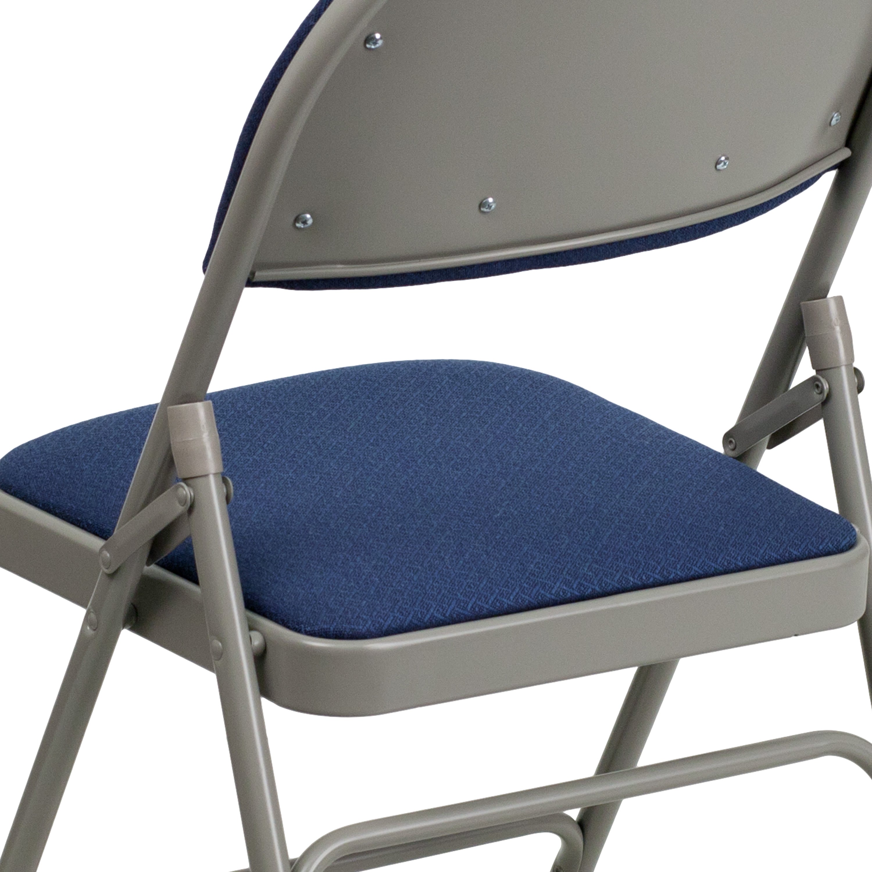 Extra Large Triple-Braced Metal Folding Chair with Carry Handle