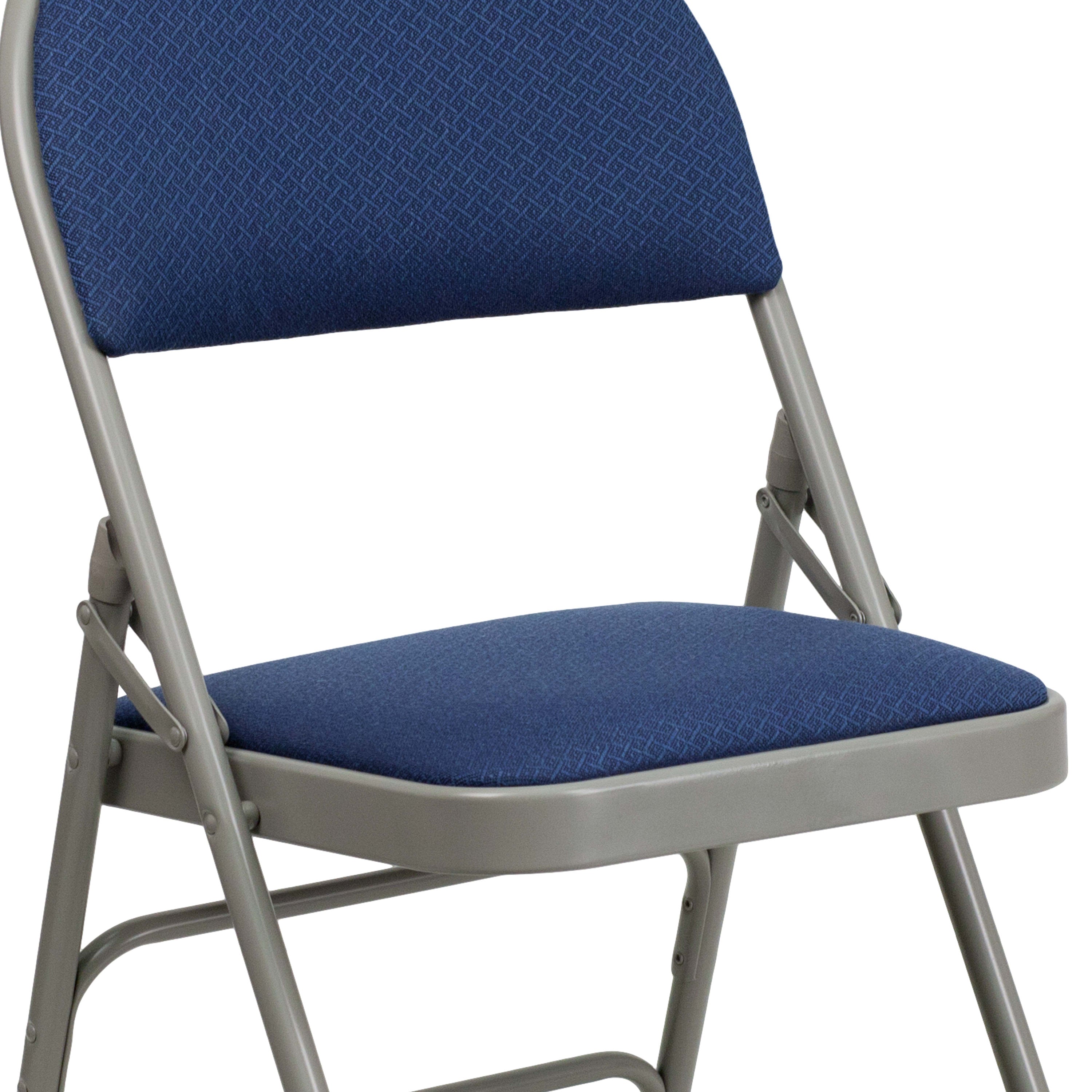 Extra Large Triple-Braced Metal Folding Chair with Carry Handle