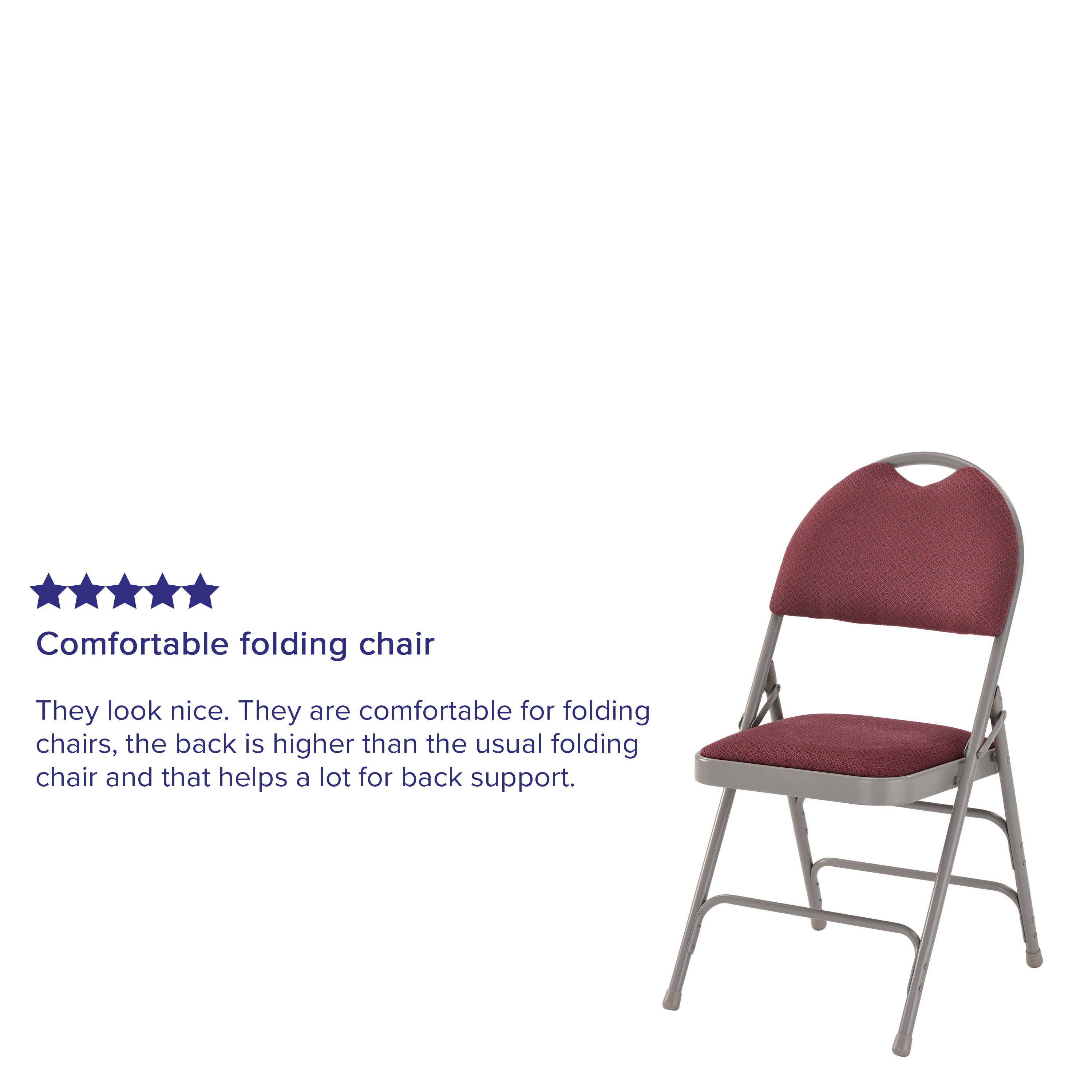 Extra Large Triple-Braced Metal Folding Chair with Carry Handle