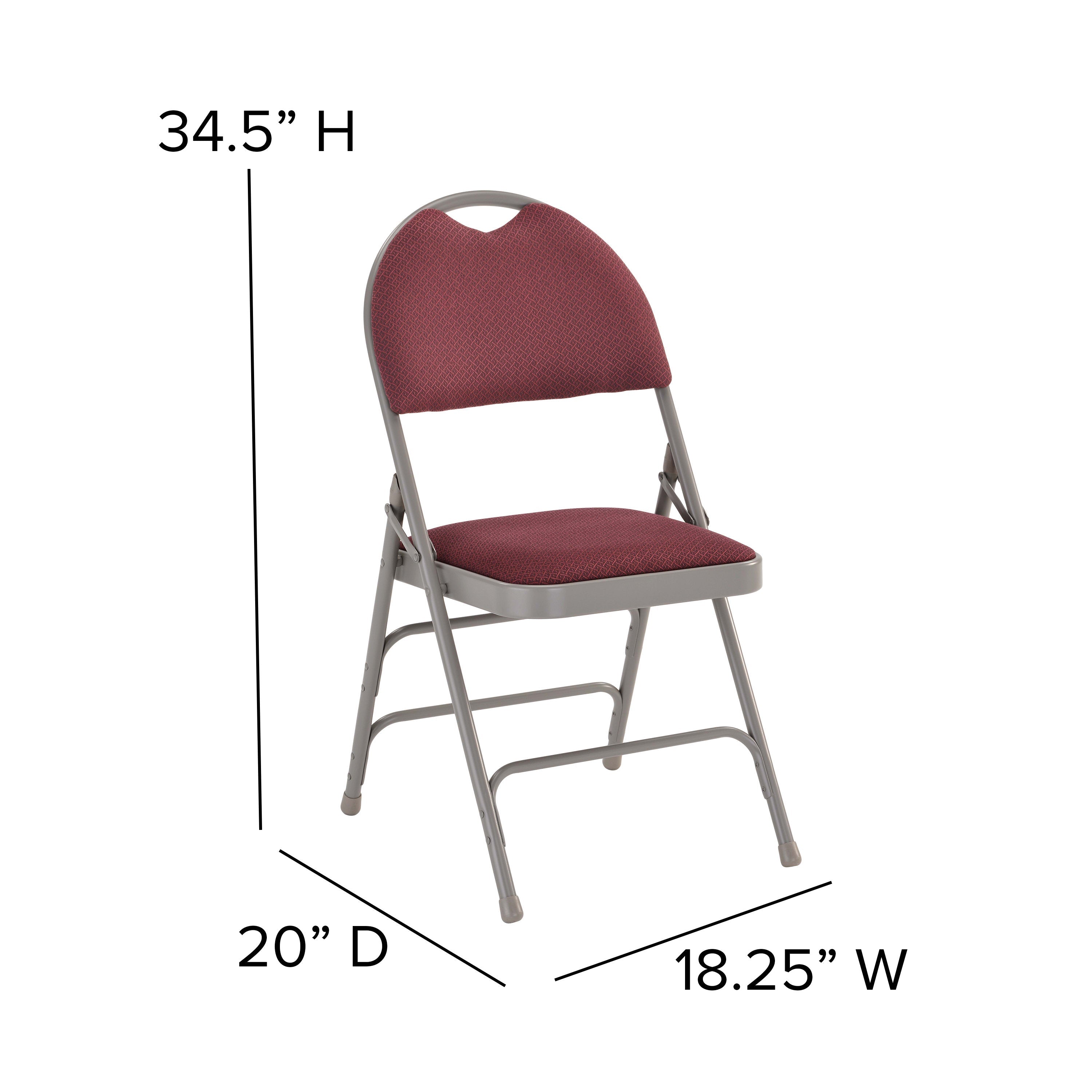 Extra Large Triple-Braced Metal Folding Chair with Carry Handle