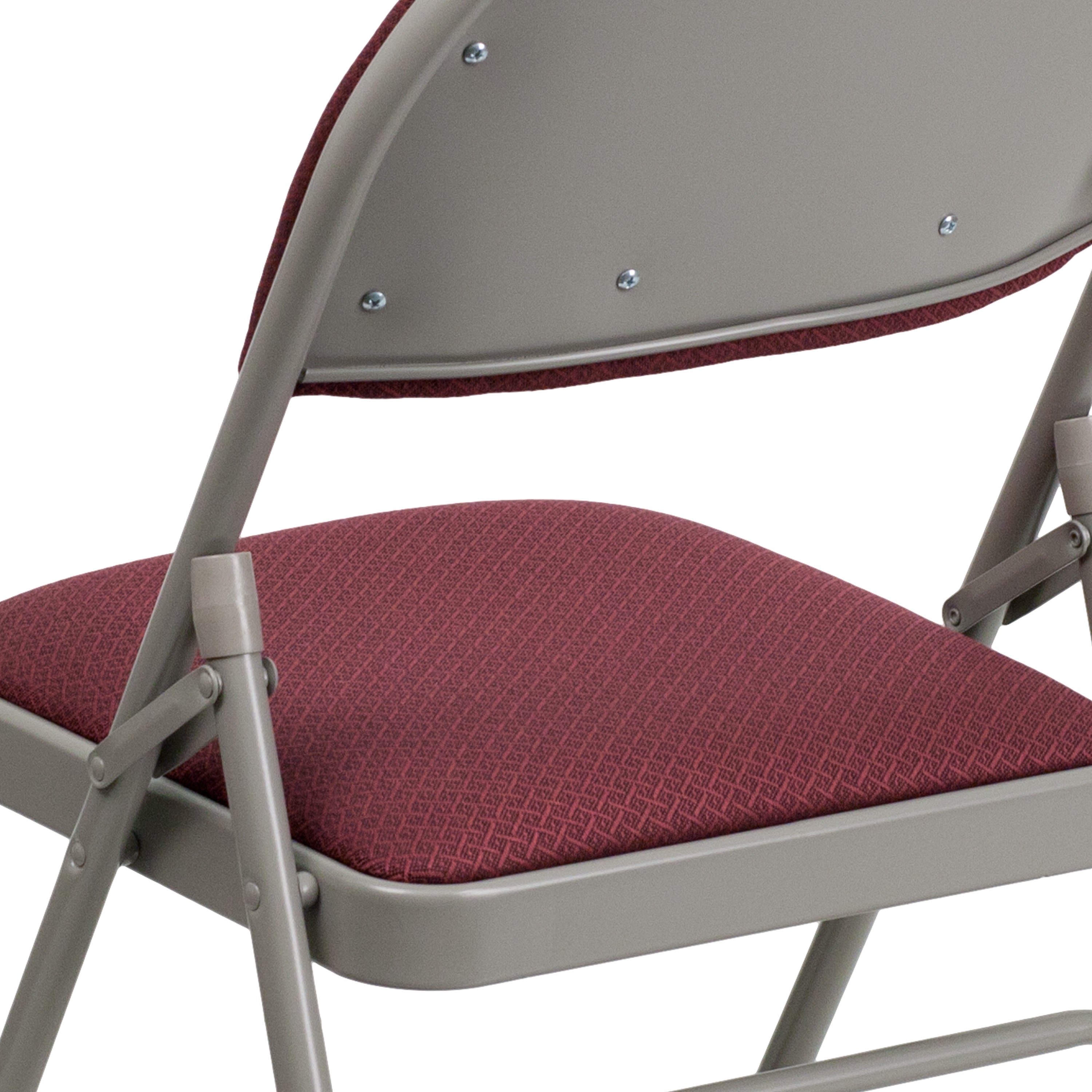 Extra Large Triple-Braced Metal Folding Chair with Carry Handle