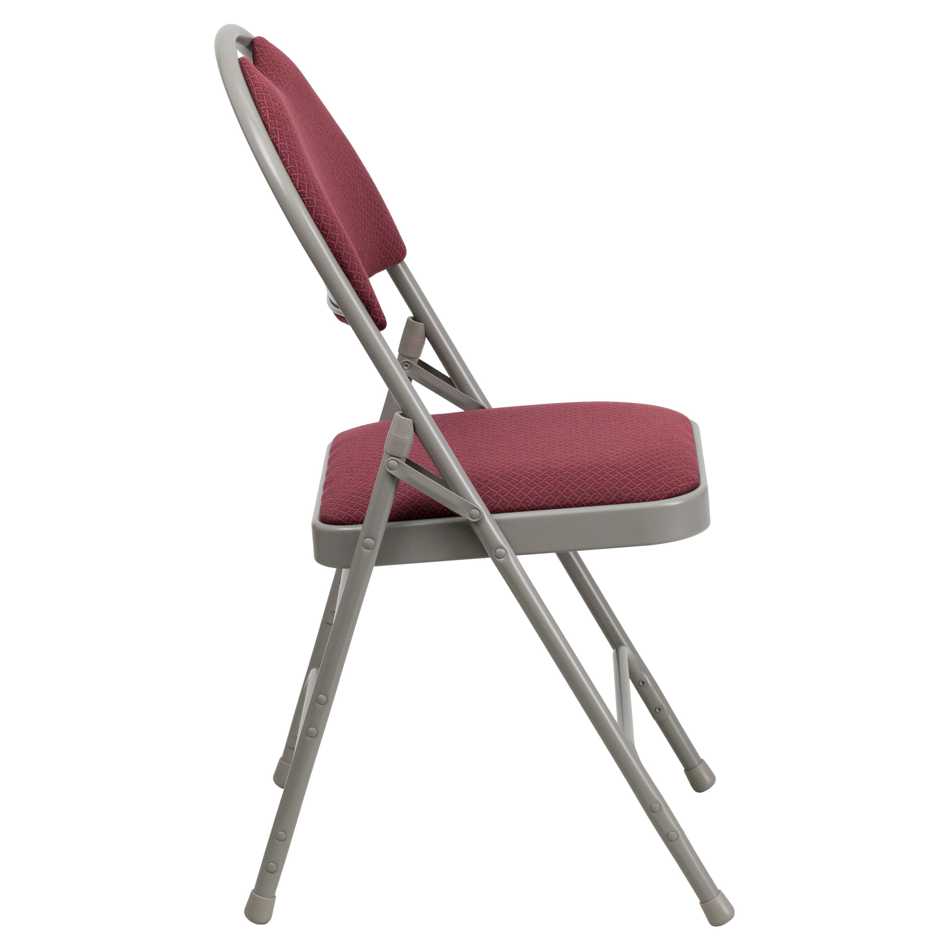 Extra Large Triple-Braced Metal Folding Chair with Carry Handle