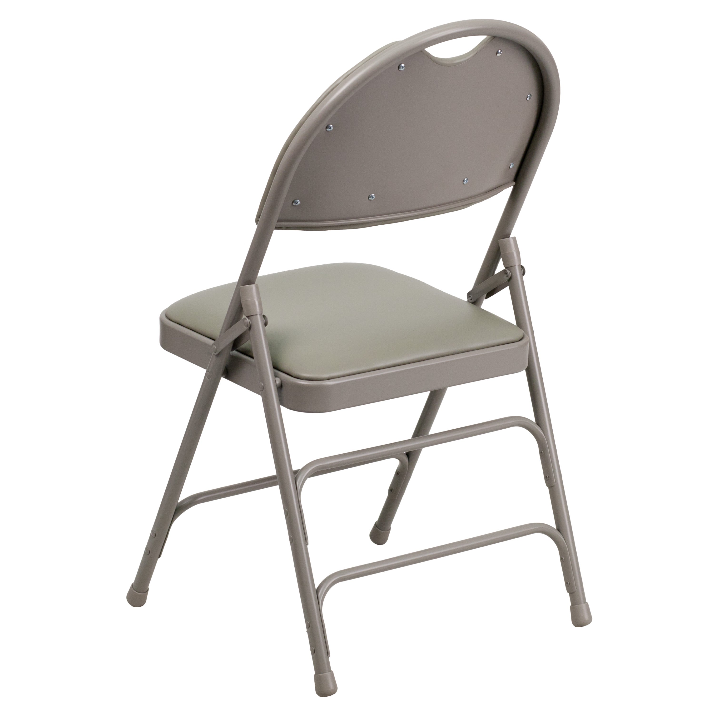 Extra Large Triple-Braced Metal Folding Chair with Carry Handle