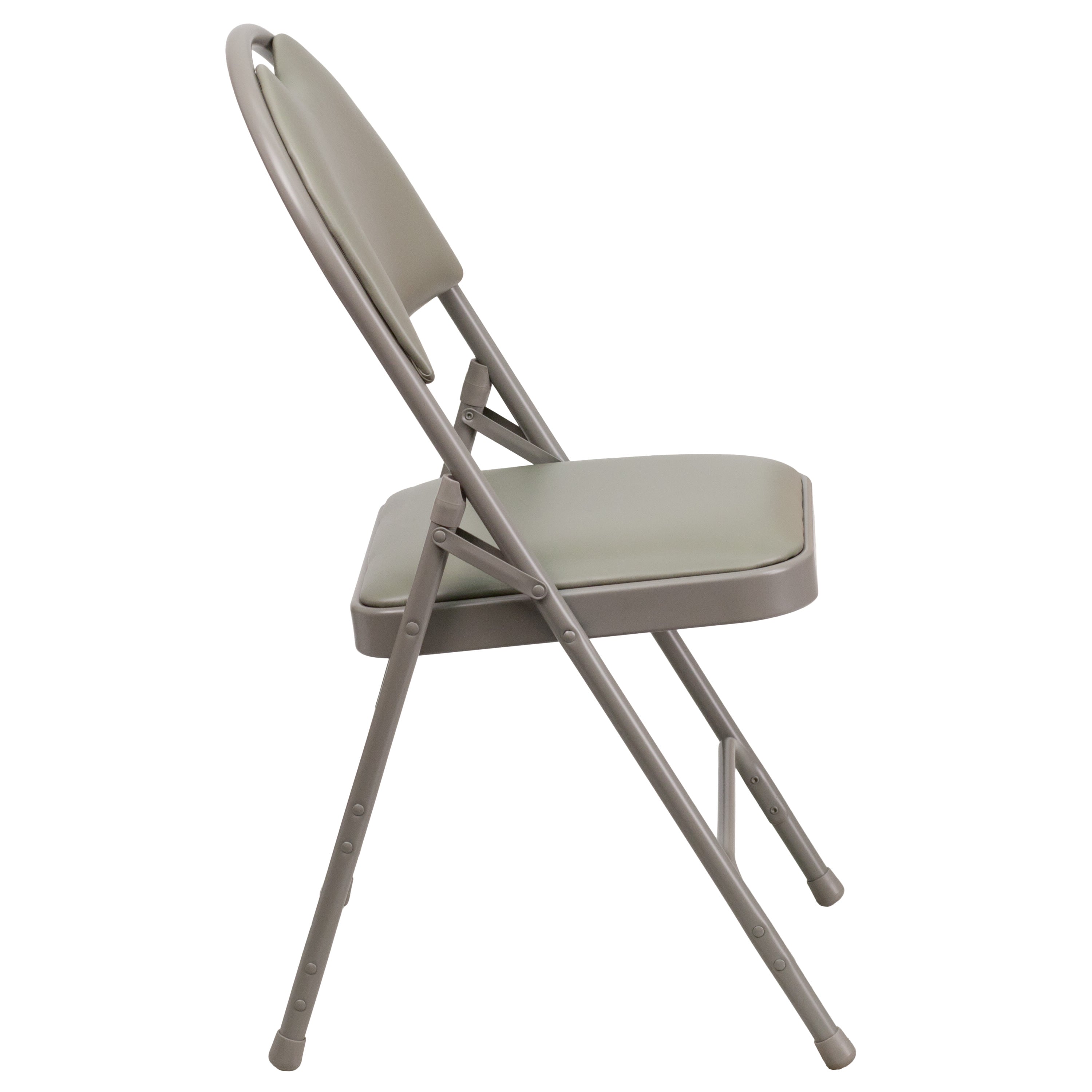 Extra Large Triple-Braced Metal Folding Chair with Carry Handle