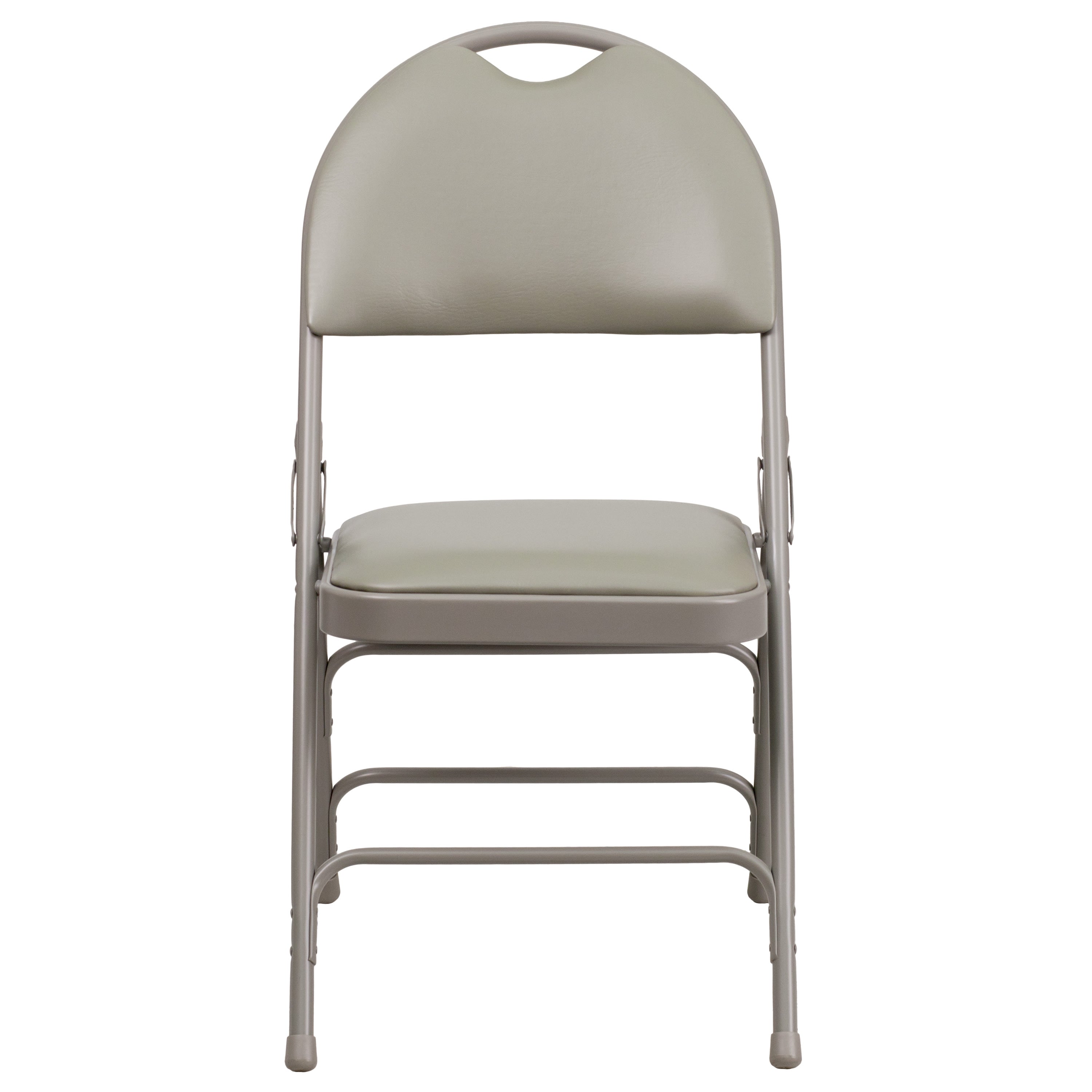 Extra Large Triple-Braced Metal Folding Chair with Carry Handle