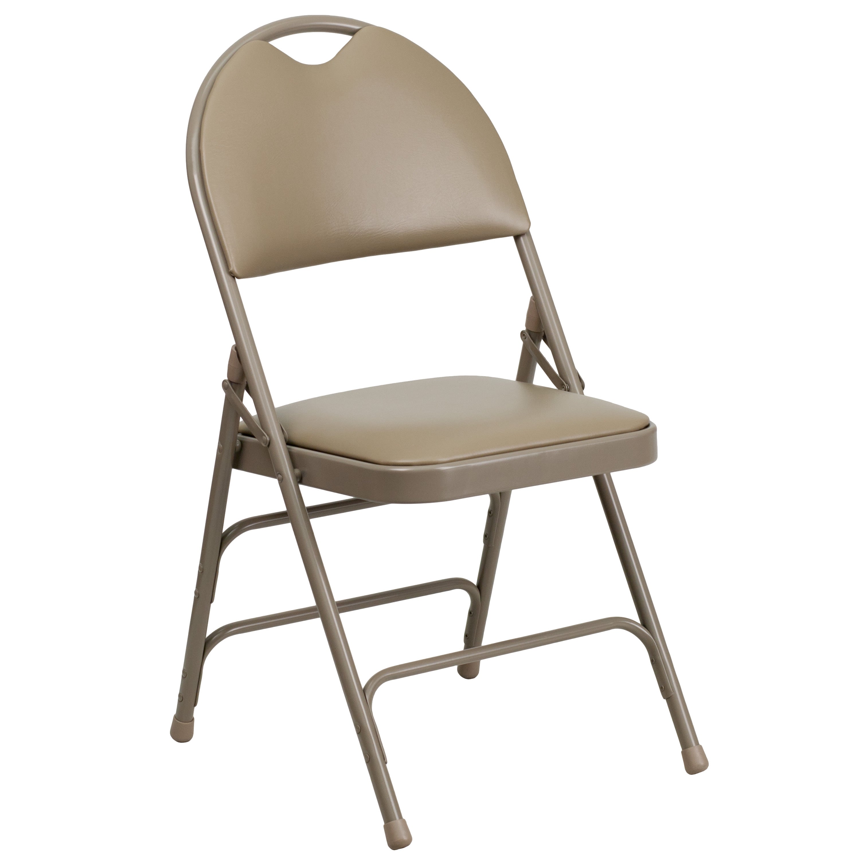 Extra Large Triple-Braced Metal Folding Chair with Carry Handle