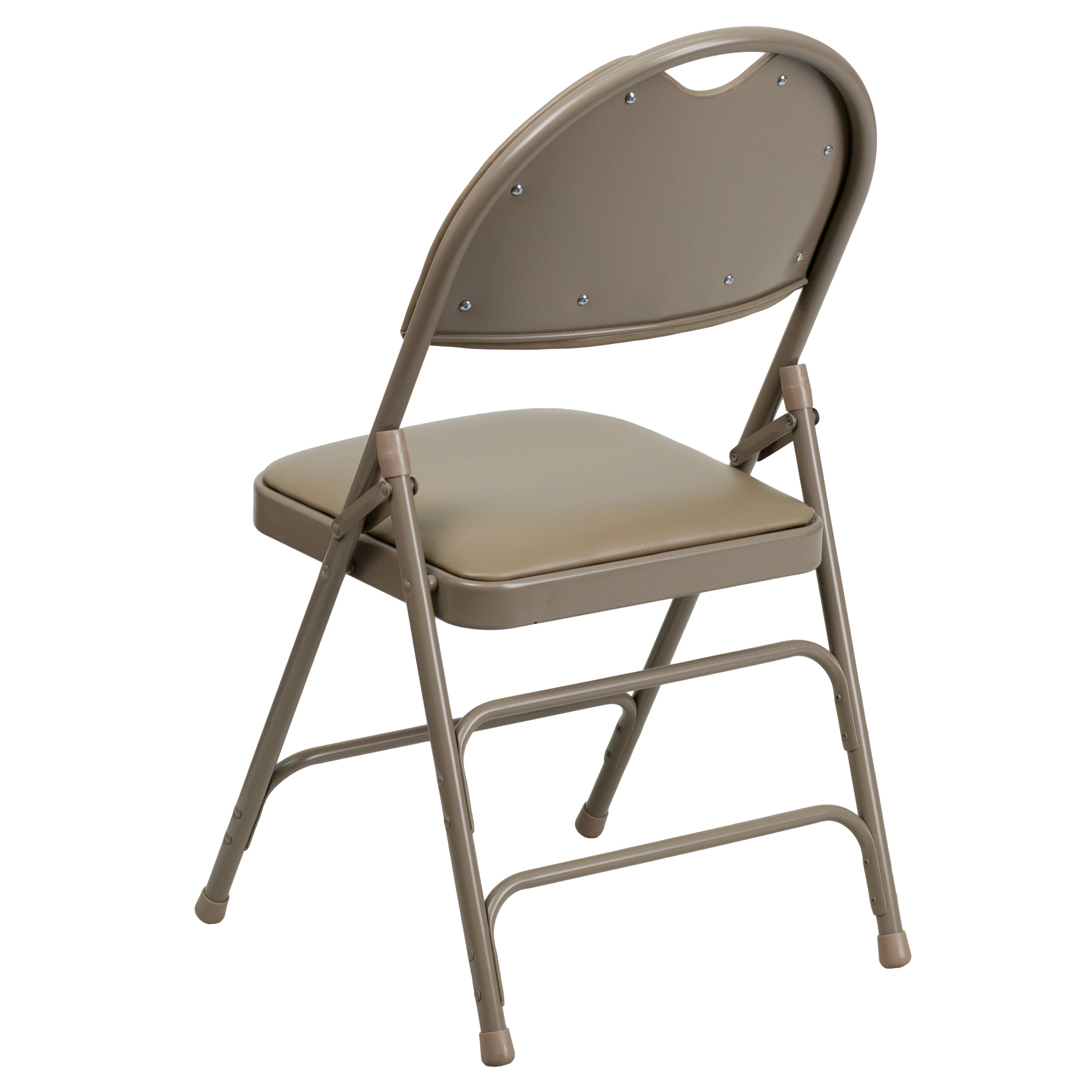 Extra Large Triple-Braced Metal Folding Chair with Carry Handle
