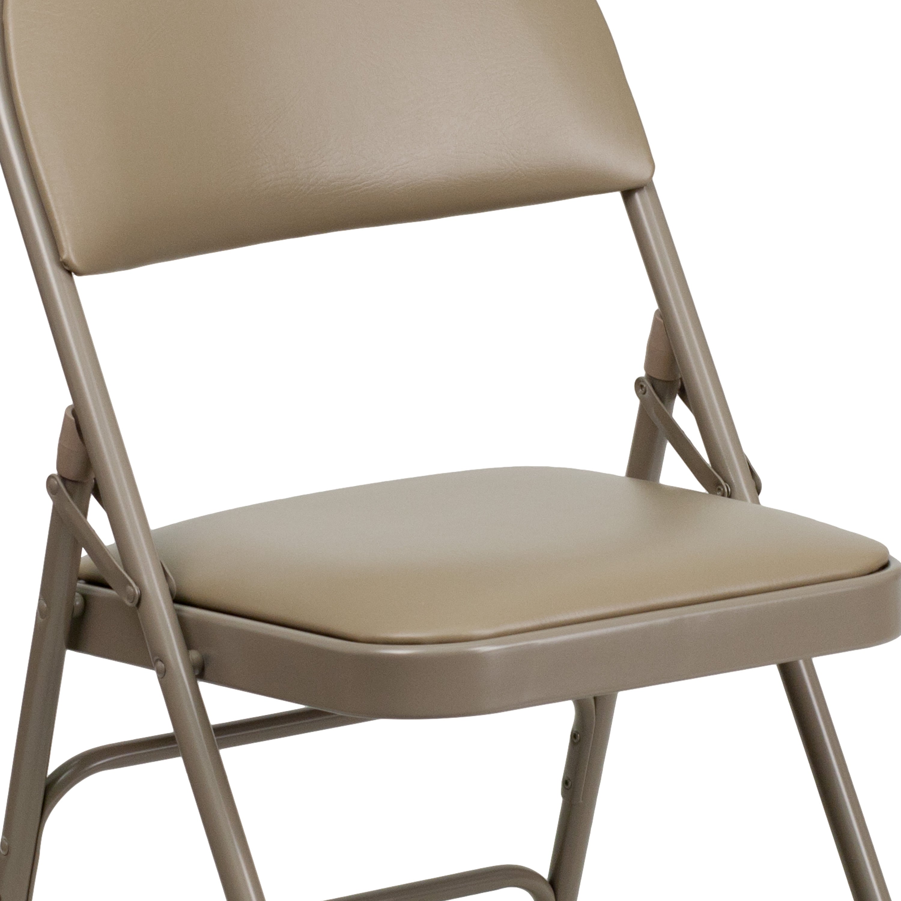 Extra Large Triple-Braced Metal Folding Chair with Carry Handle