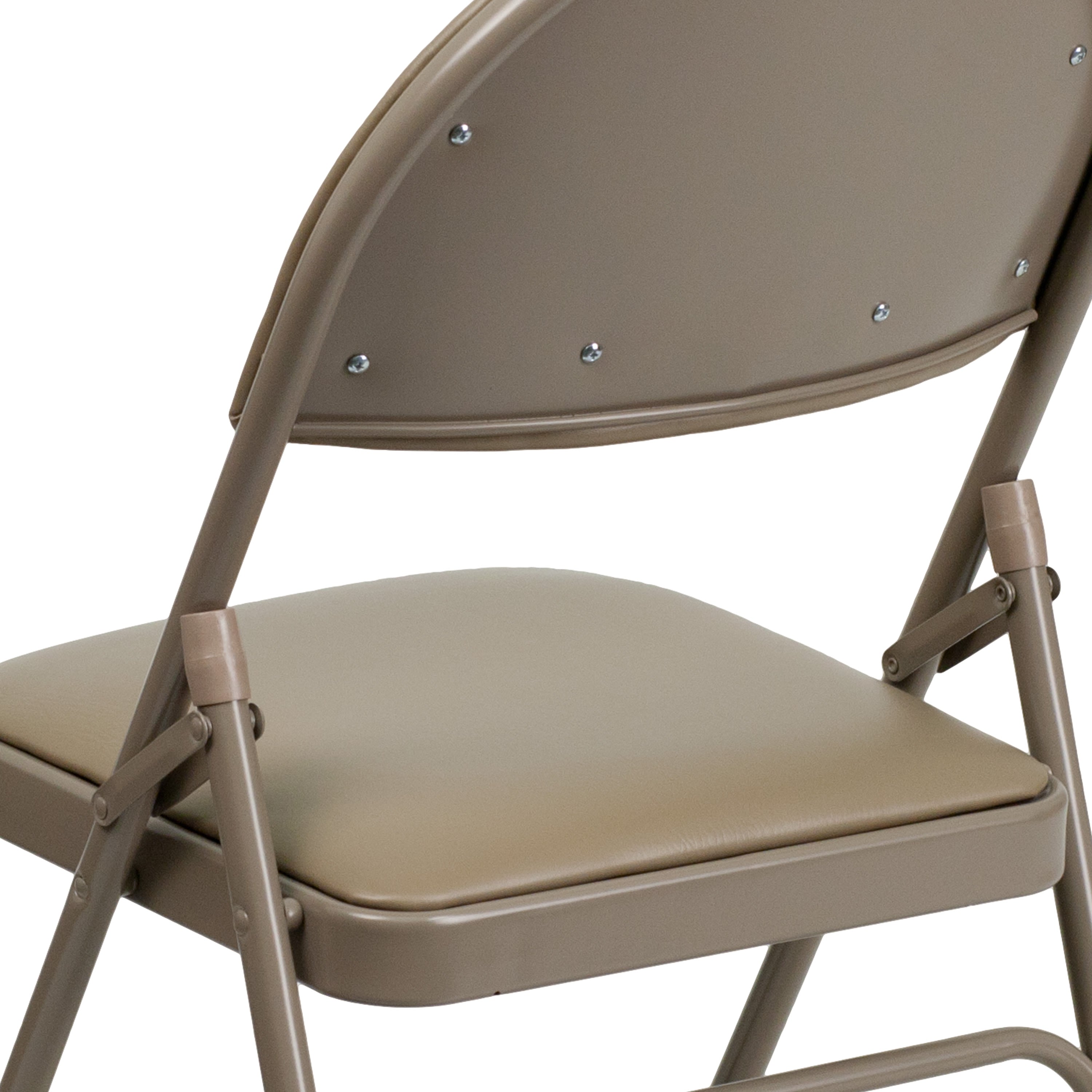 Extra Large Triple-Braced Metal Folding Chair with Carry Handle