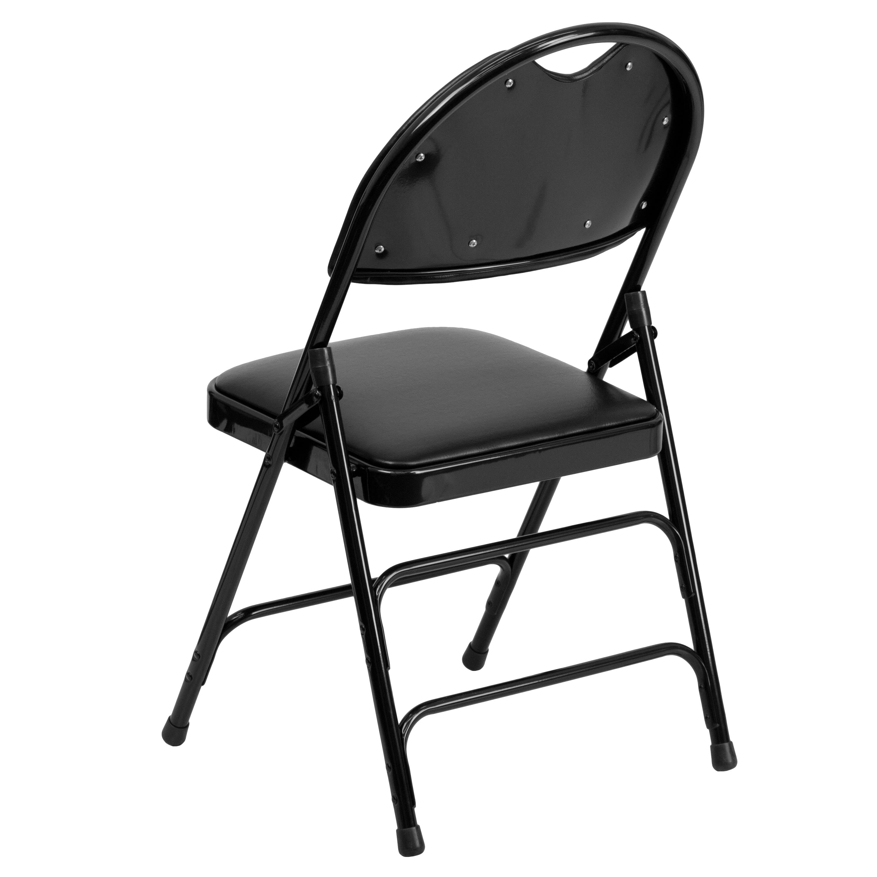 Extra Large Triple-Braced Metal Folding Chair with Carry Handle