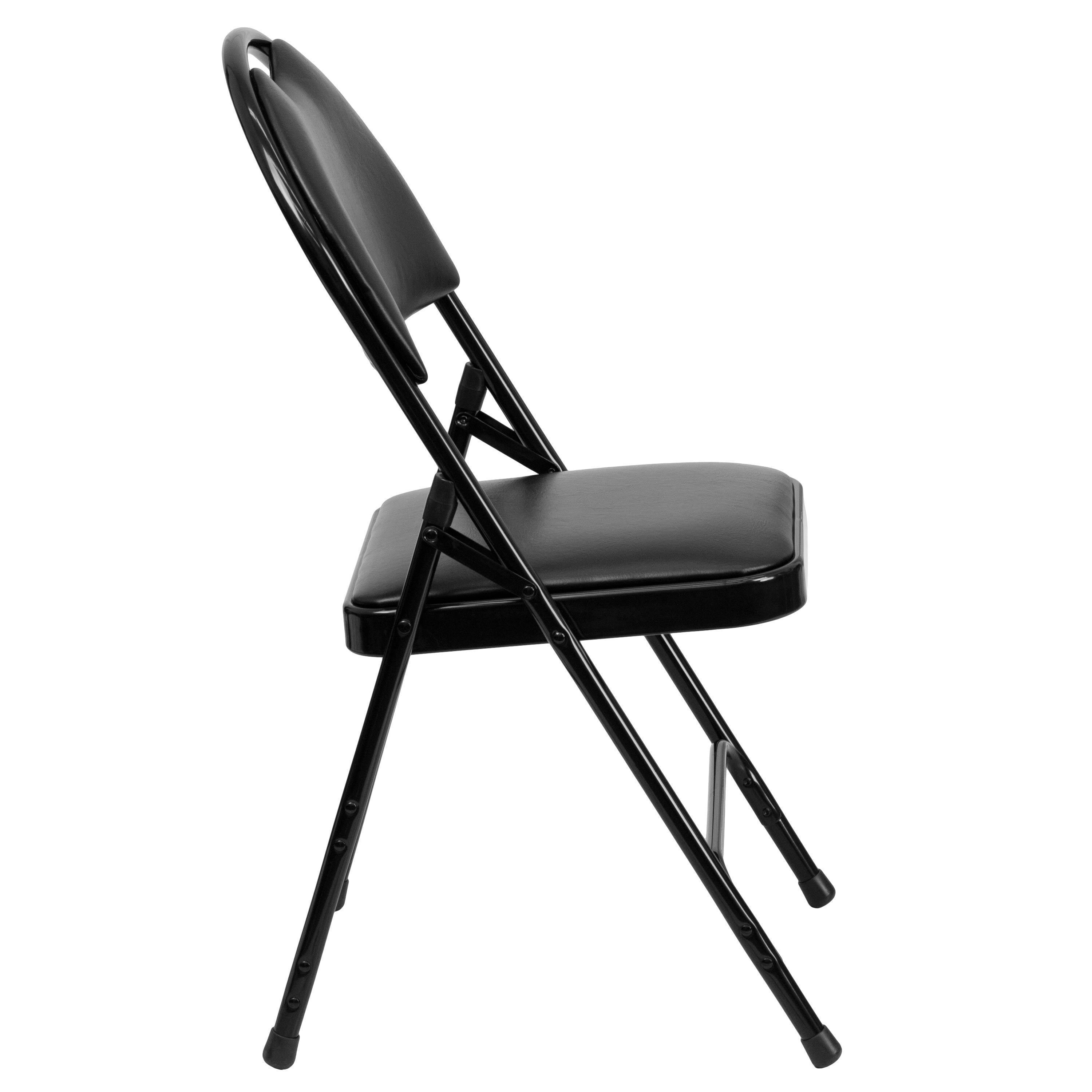 Extra Large Triple-Braced Metal Folding Chair with Carry Handle