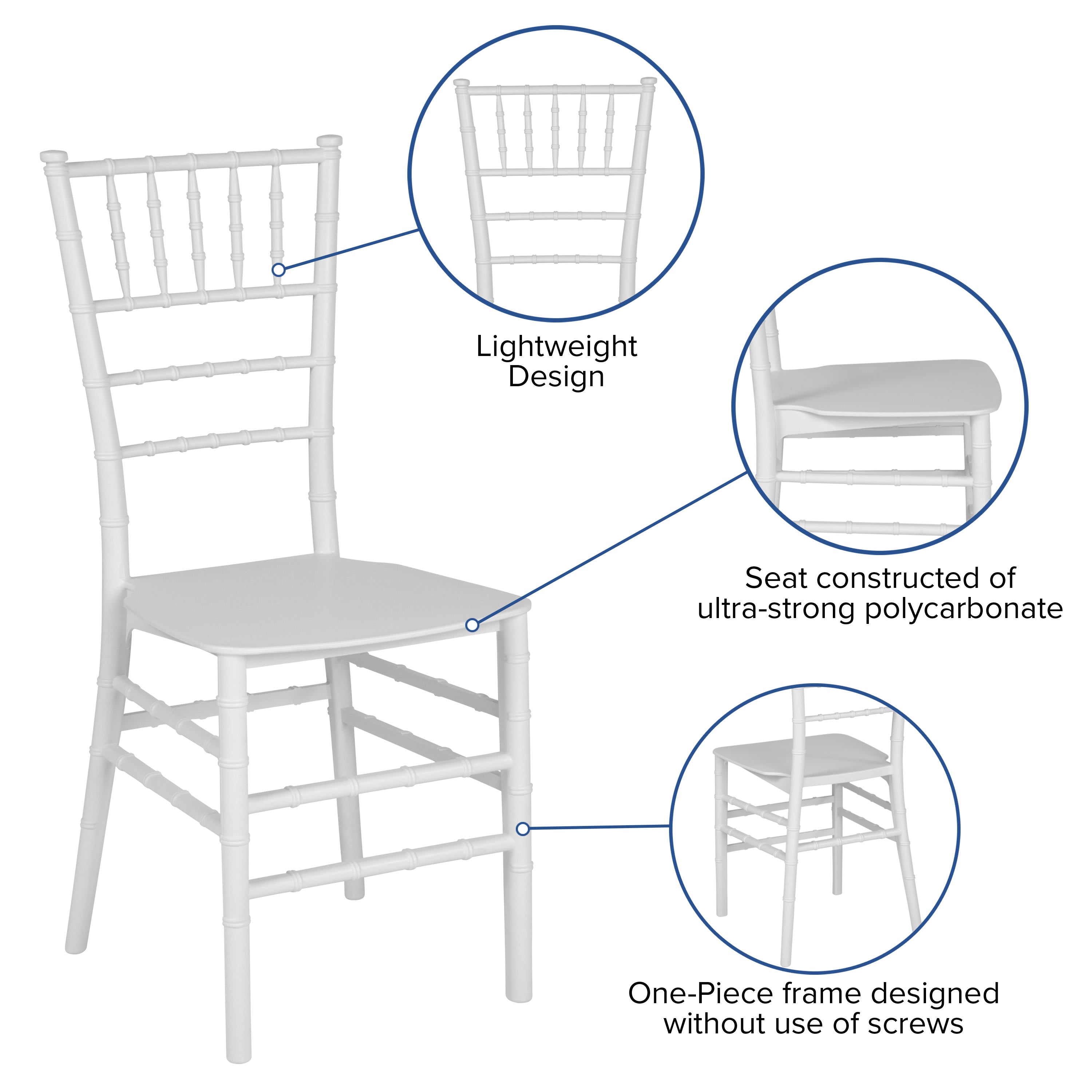 Resin Stackable Chiavari Chair with Cushion