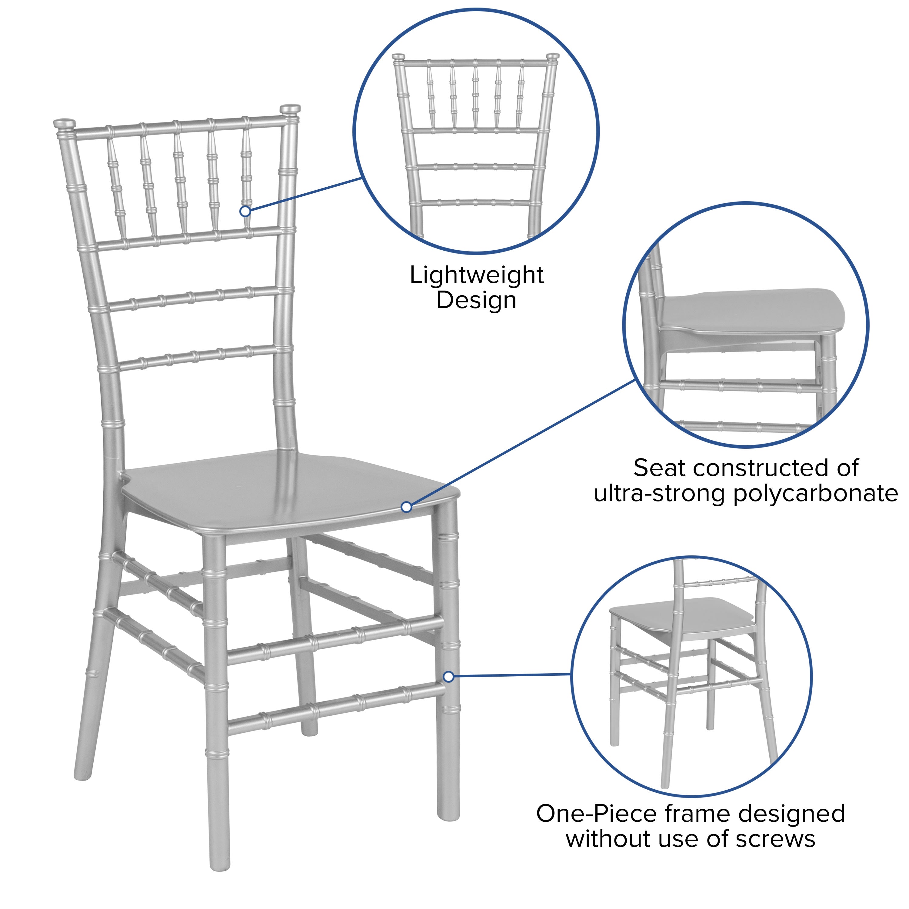 Resin Stackable Chiavari Chair with Cushion