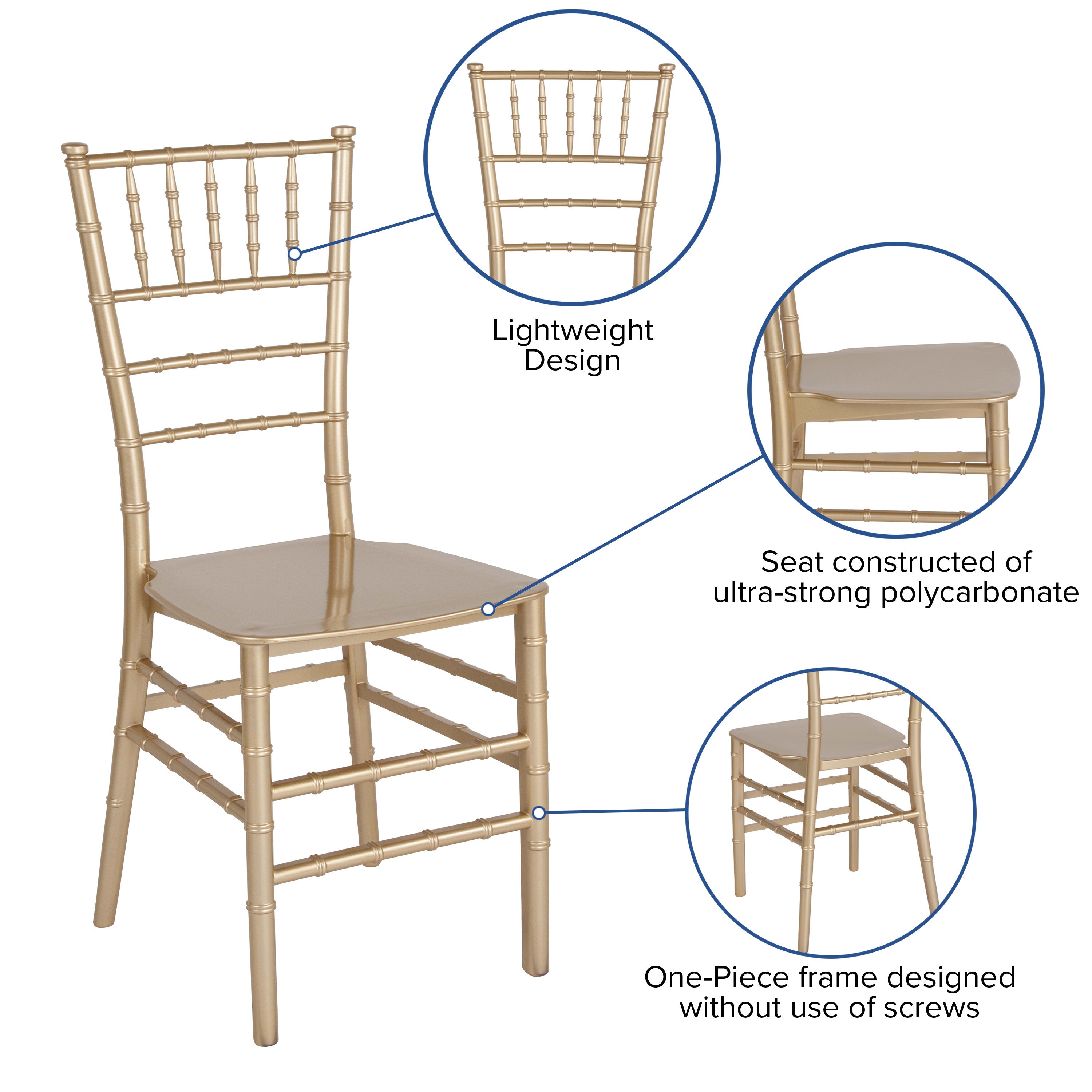 Resin Stackable Chiavari Chair with Cushion